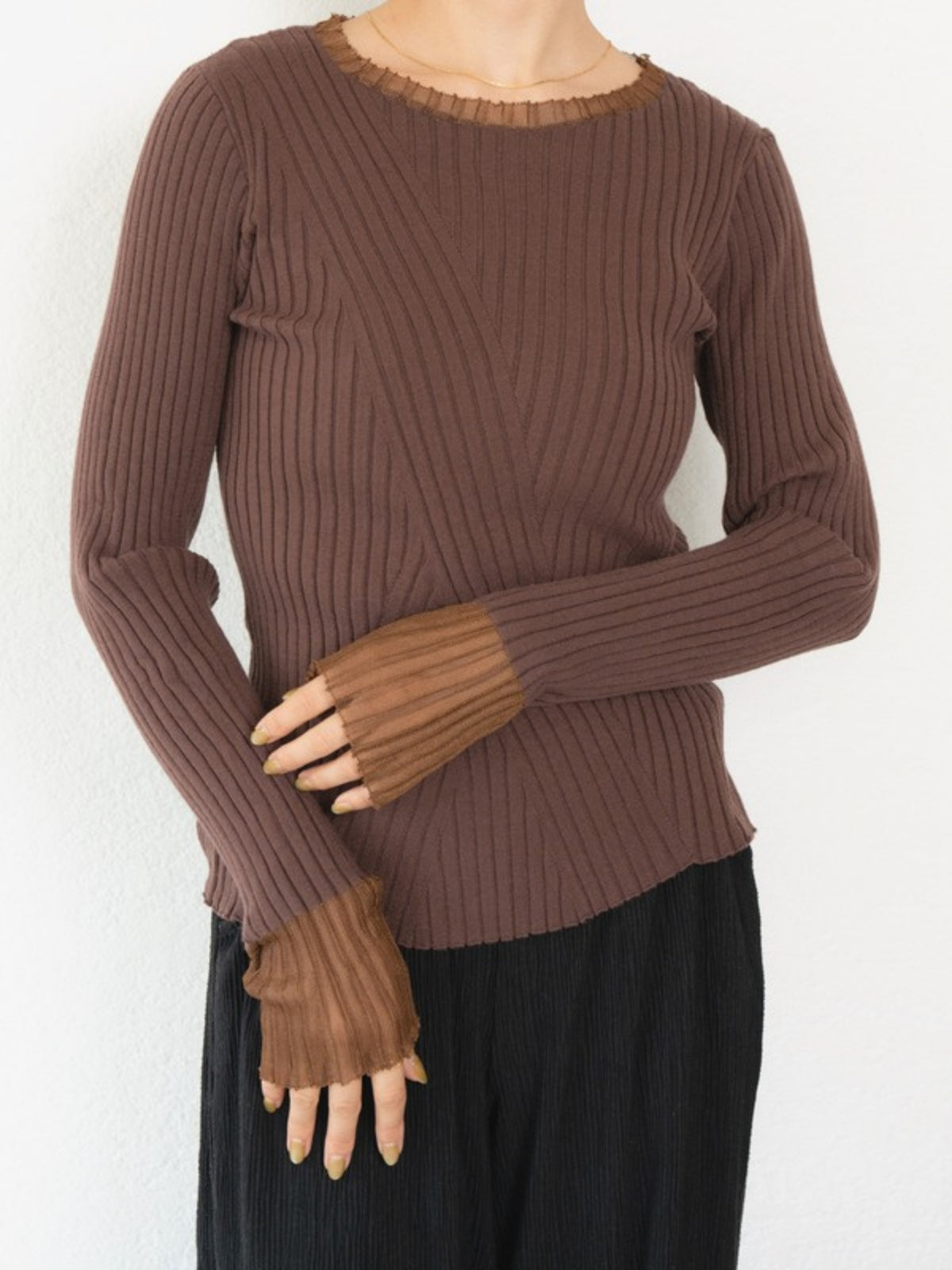 DOCKING RIB KNIT Brown