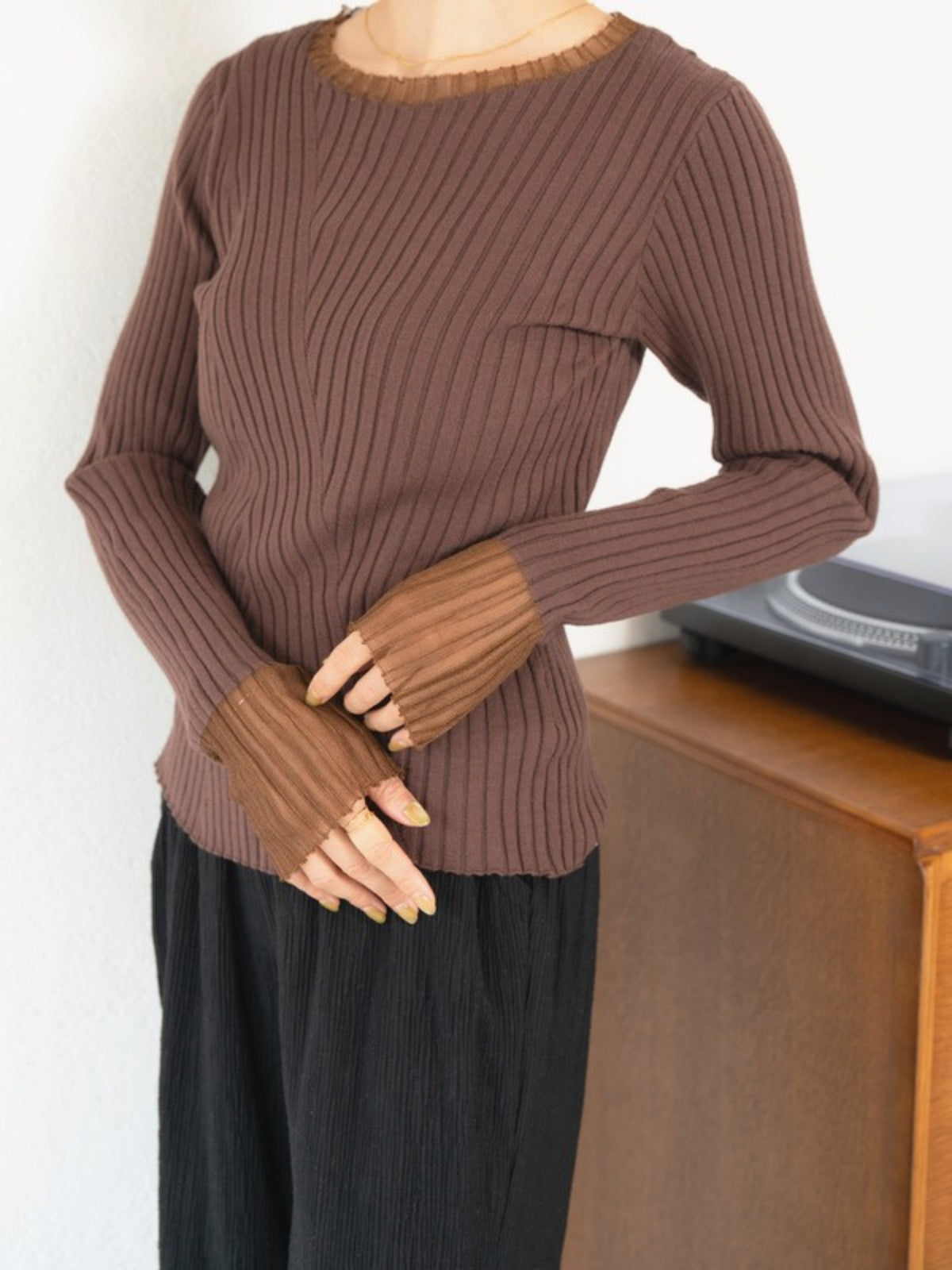 DOCKING RIB KNIT Brown
