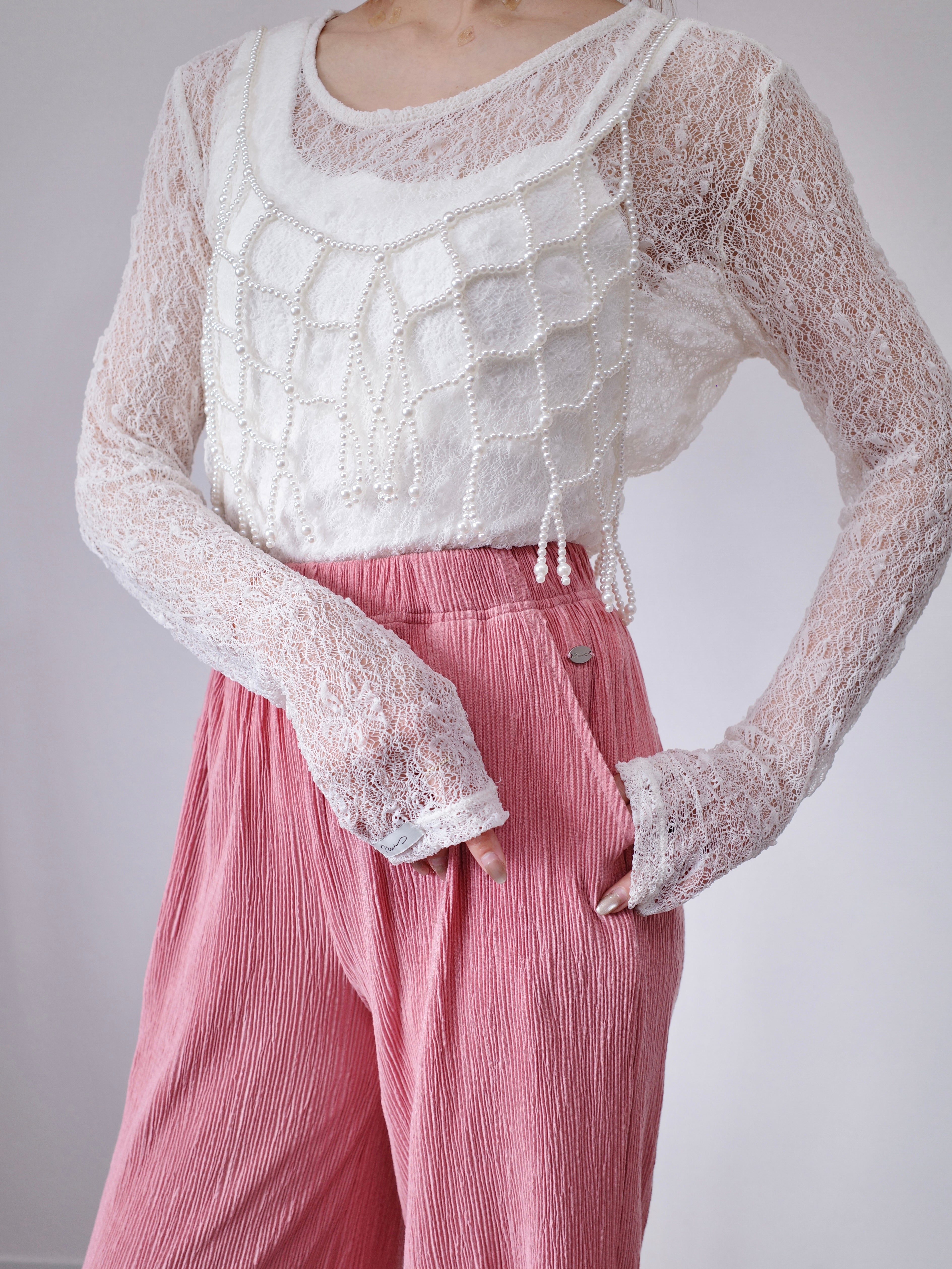 LIGHT TEXTURE STRAIGHT PANTS