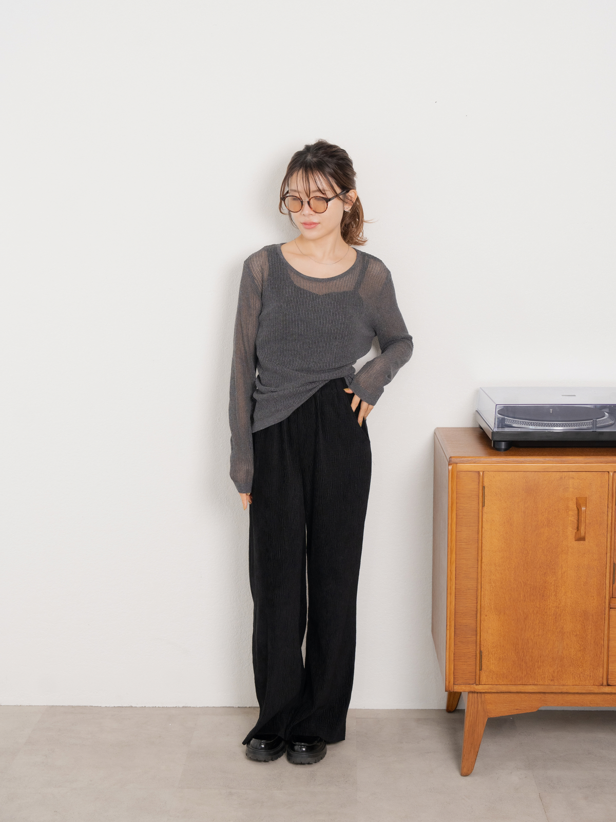 WAIST TIE SHEER KNIT【9/25(金)〜 販売】