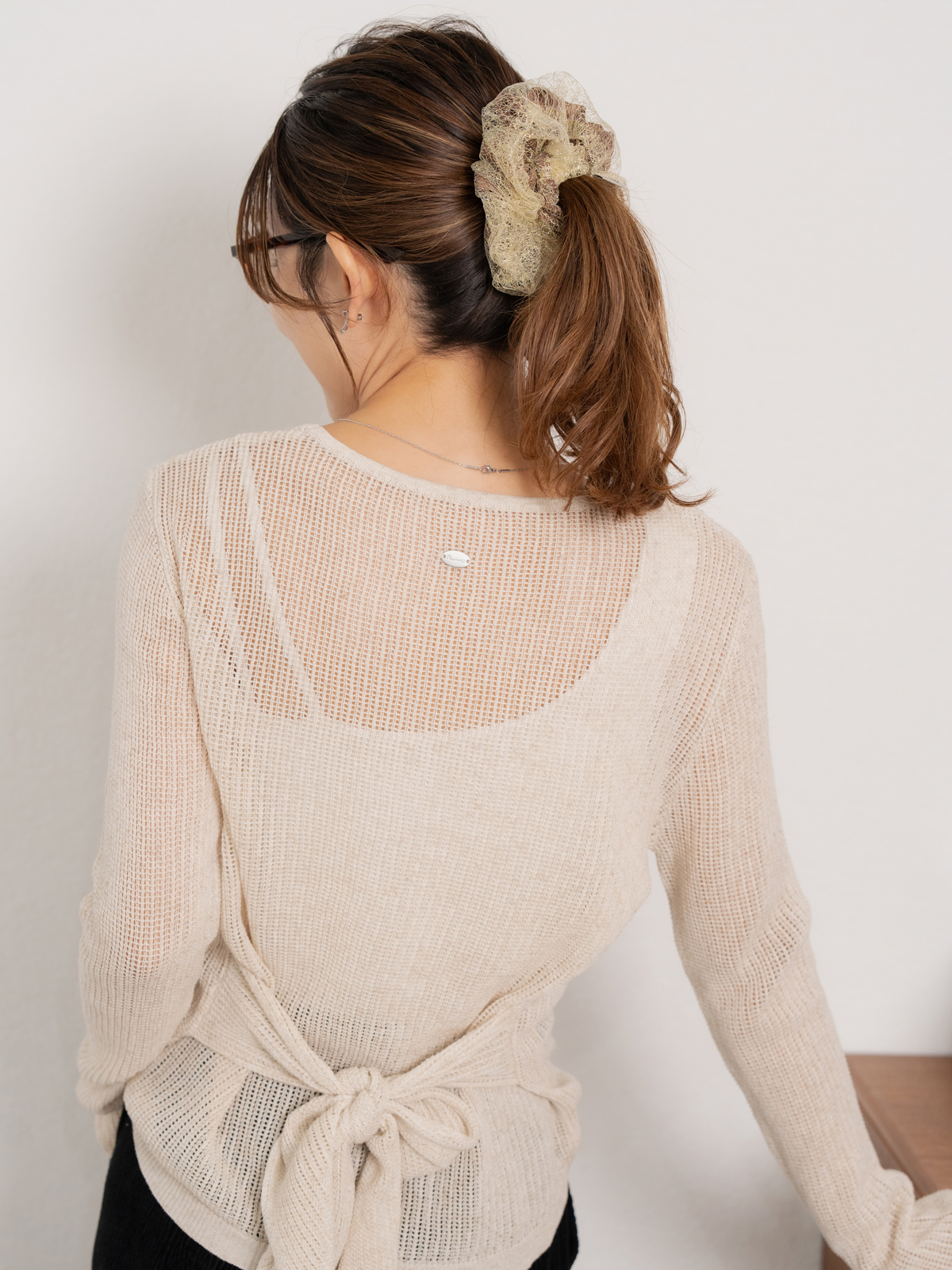 WAIST TIE SHEER KNIT【9/25(金)〜 販売】