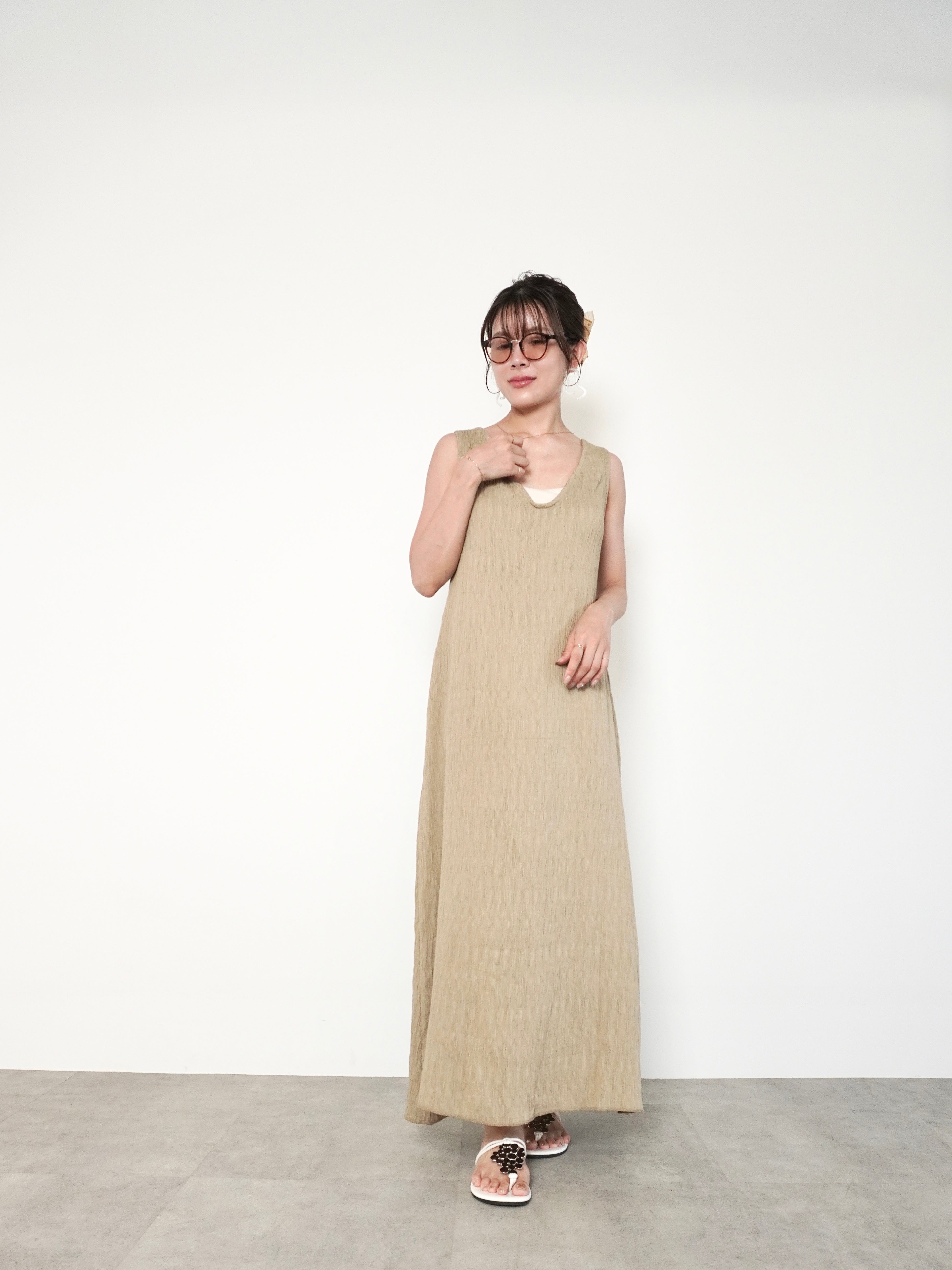 2WAY SLEEVELESS DRESS - V NECK -