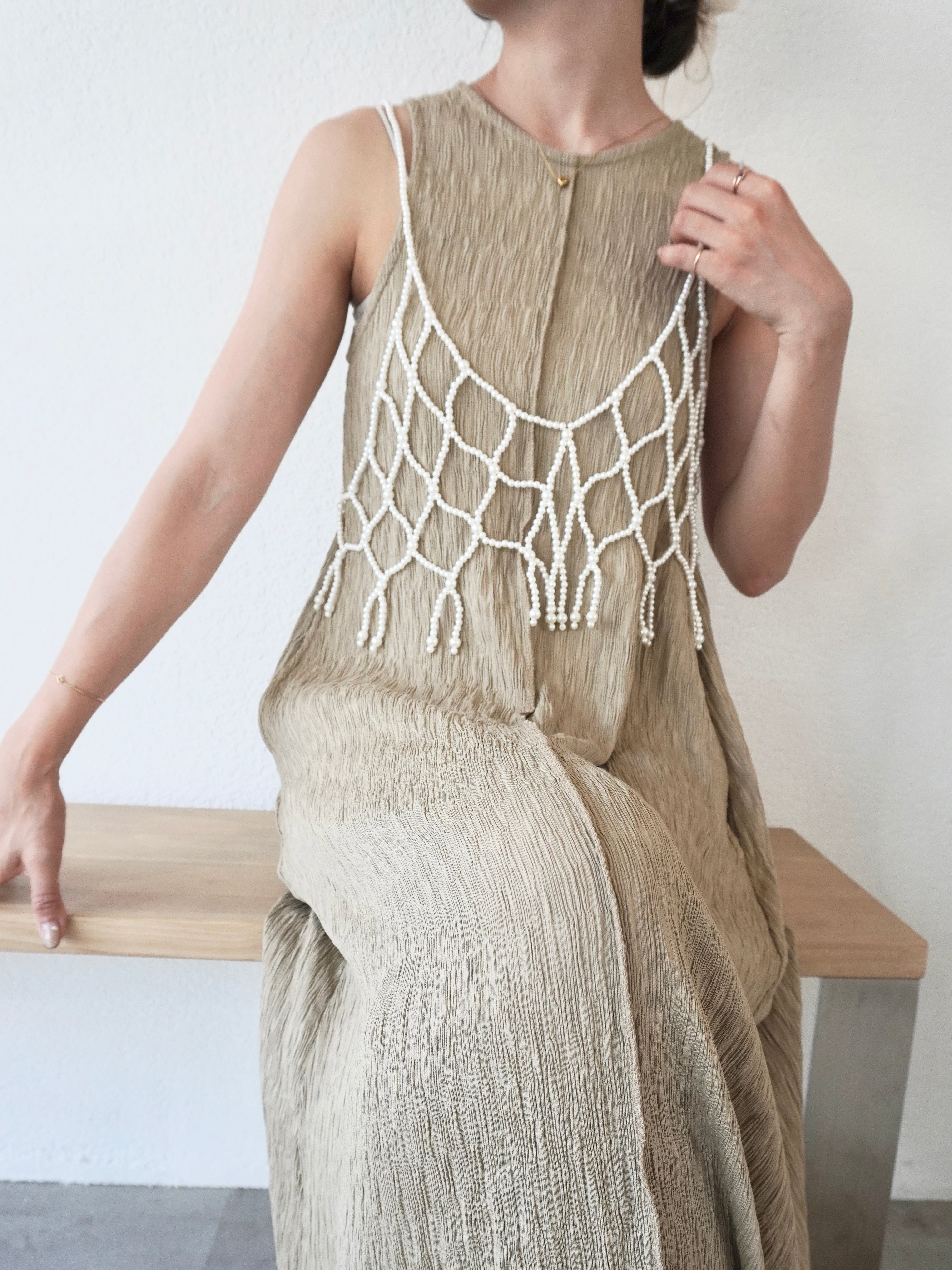 PEARL BEADS FRINGE VEST