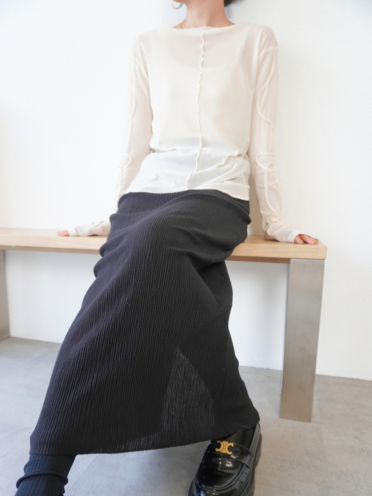 2WAY SHEER STITCH TOPS【9/25〜 再販】