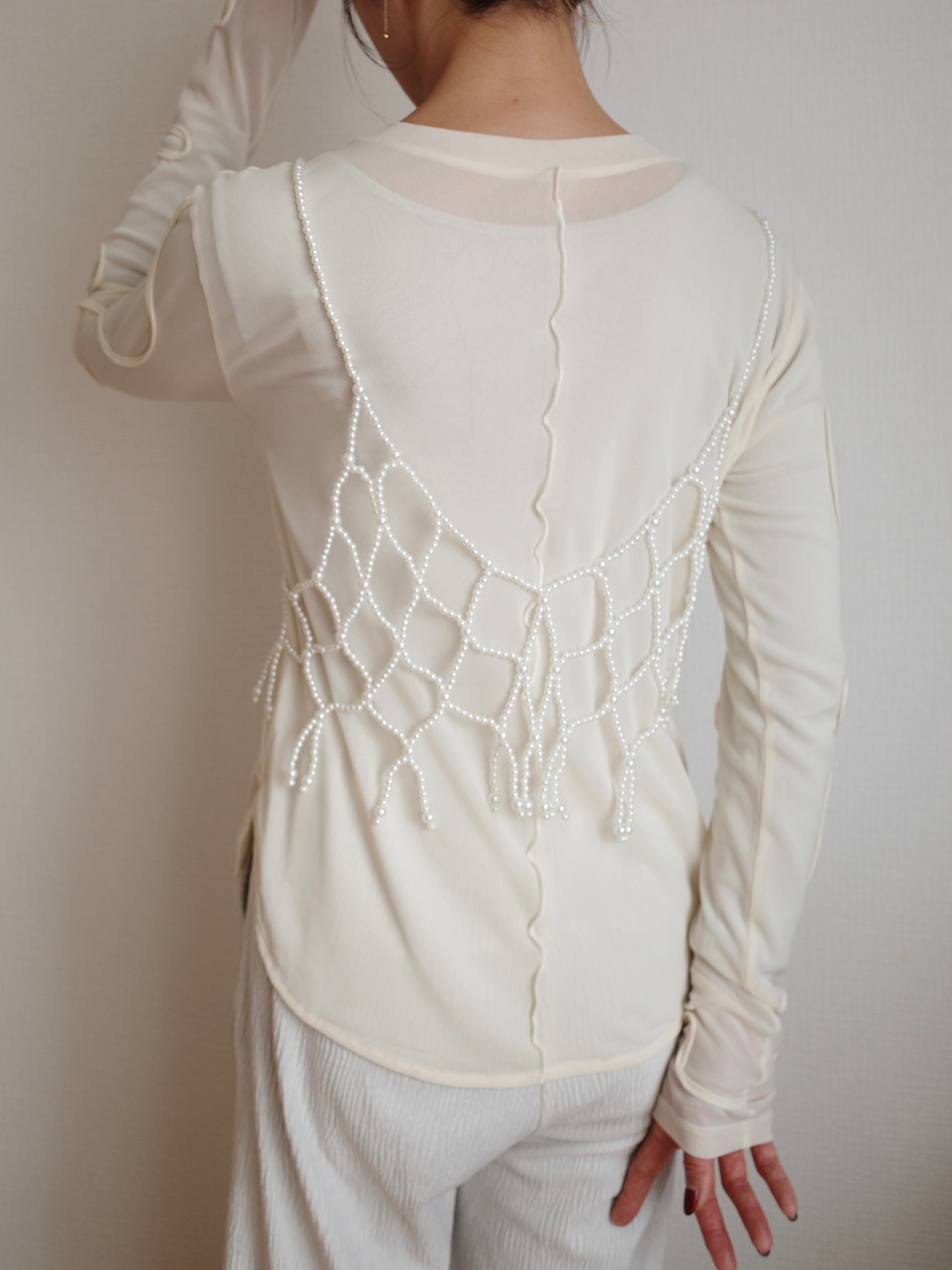 PEARL BEADS FRINGE VEST