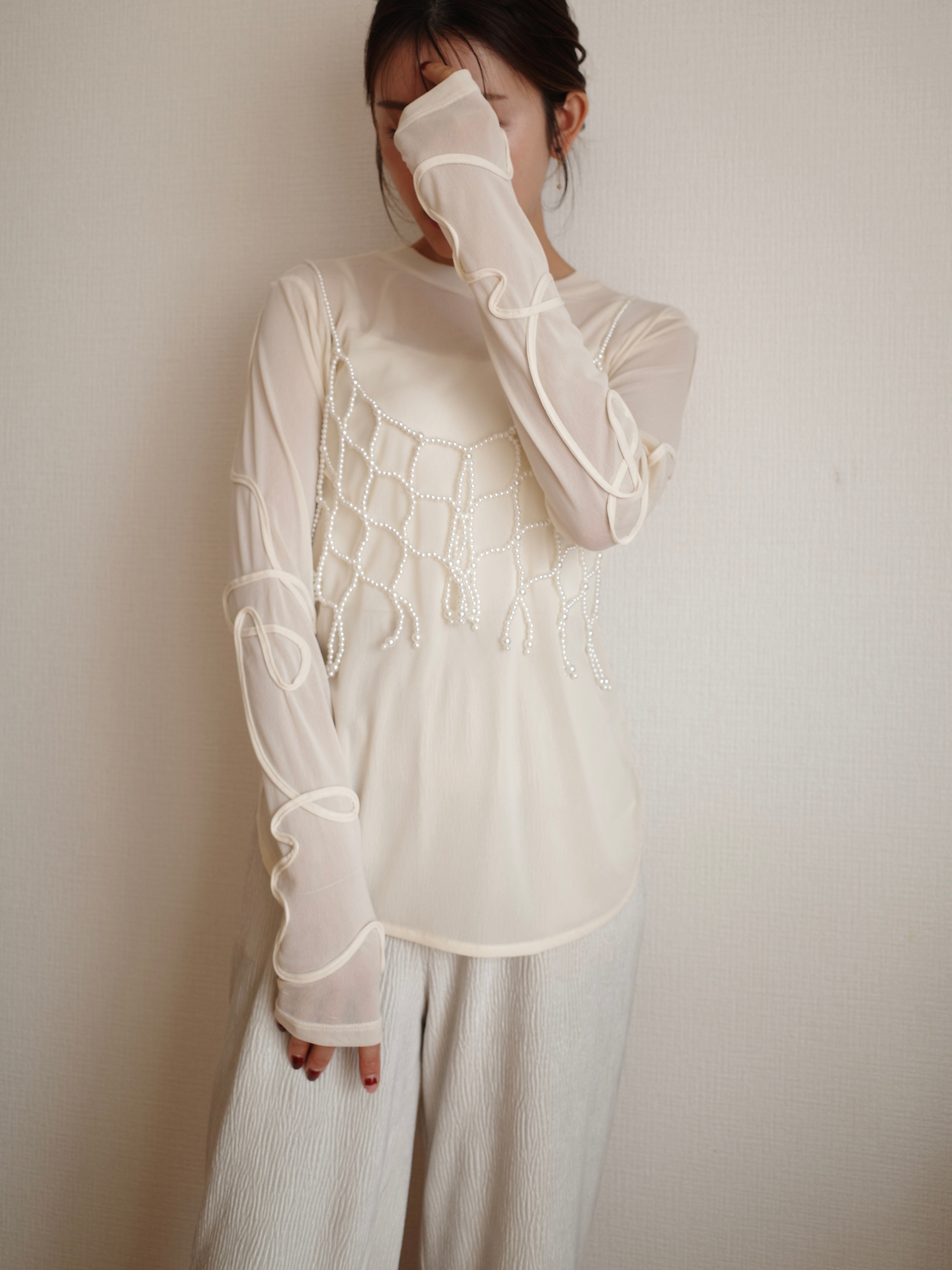 PEARL BEADS FRINGE VEST