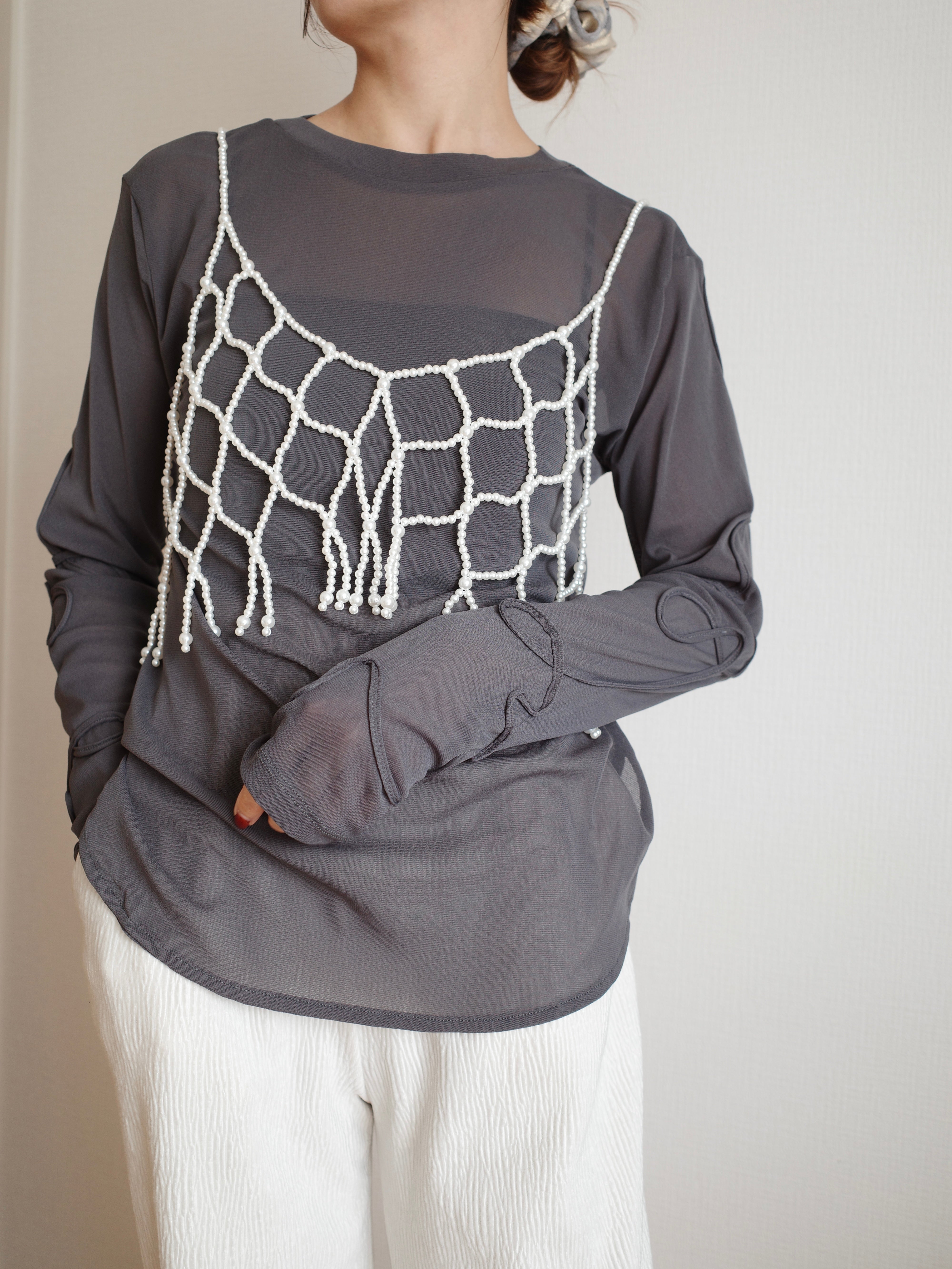 2WAY SHEER STITCH TOPS