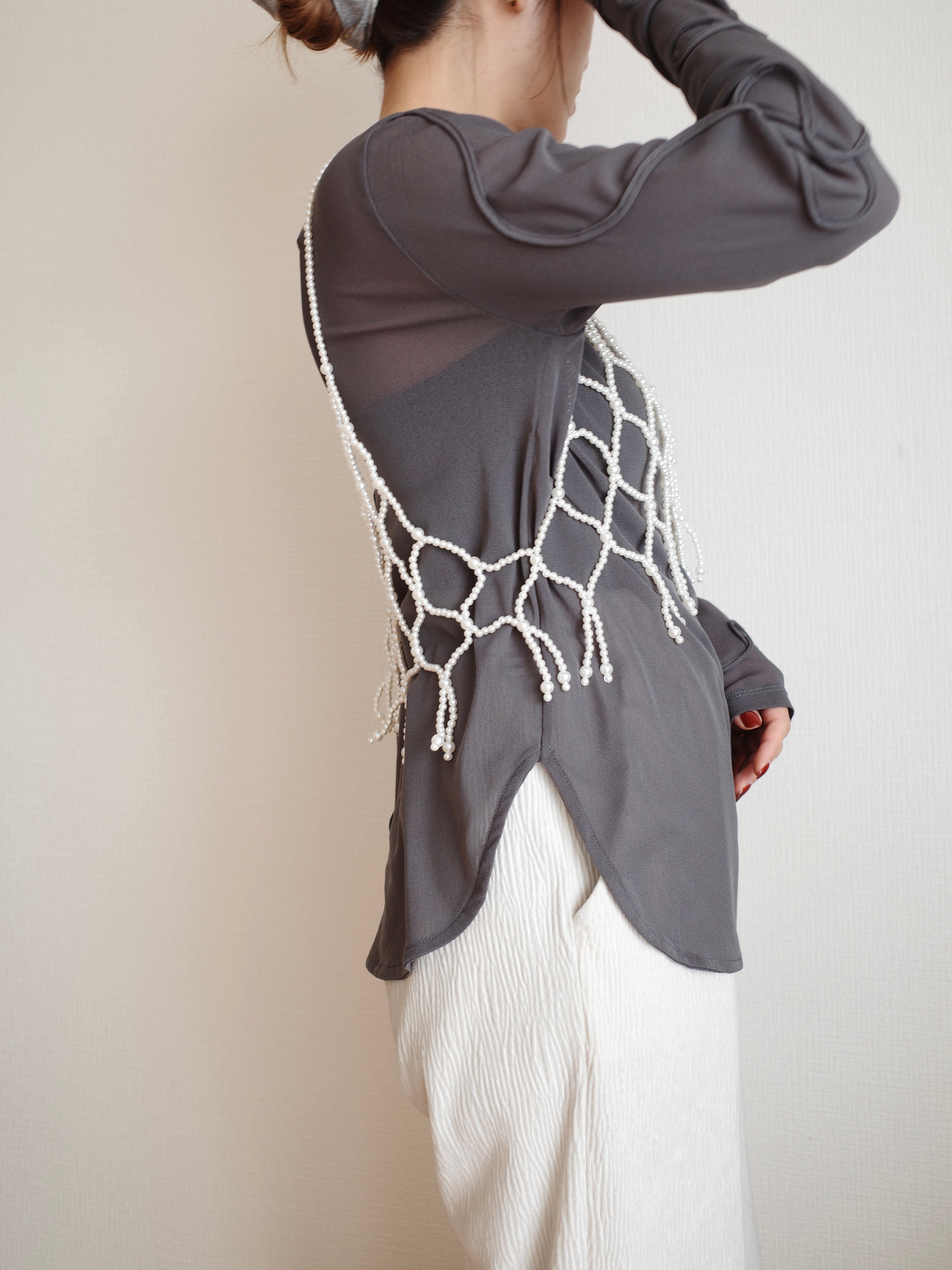 PEARL BEADS FRINGE VEST