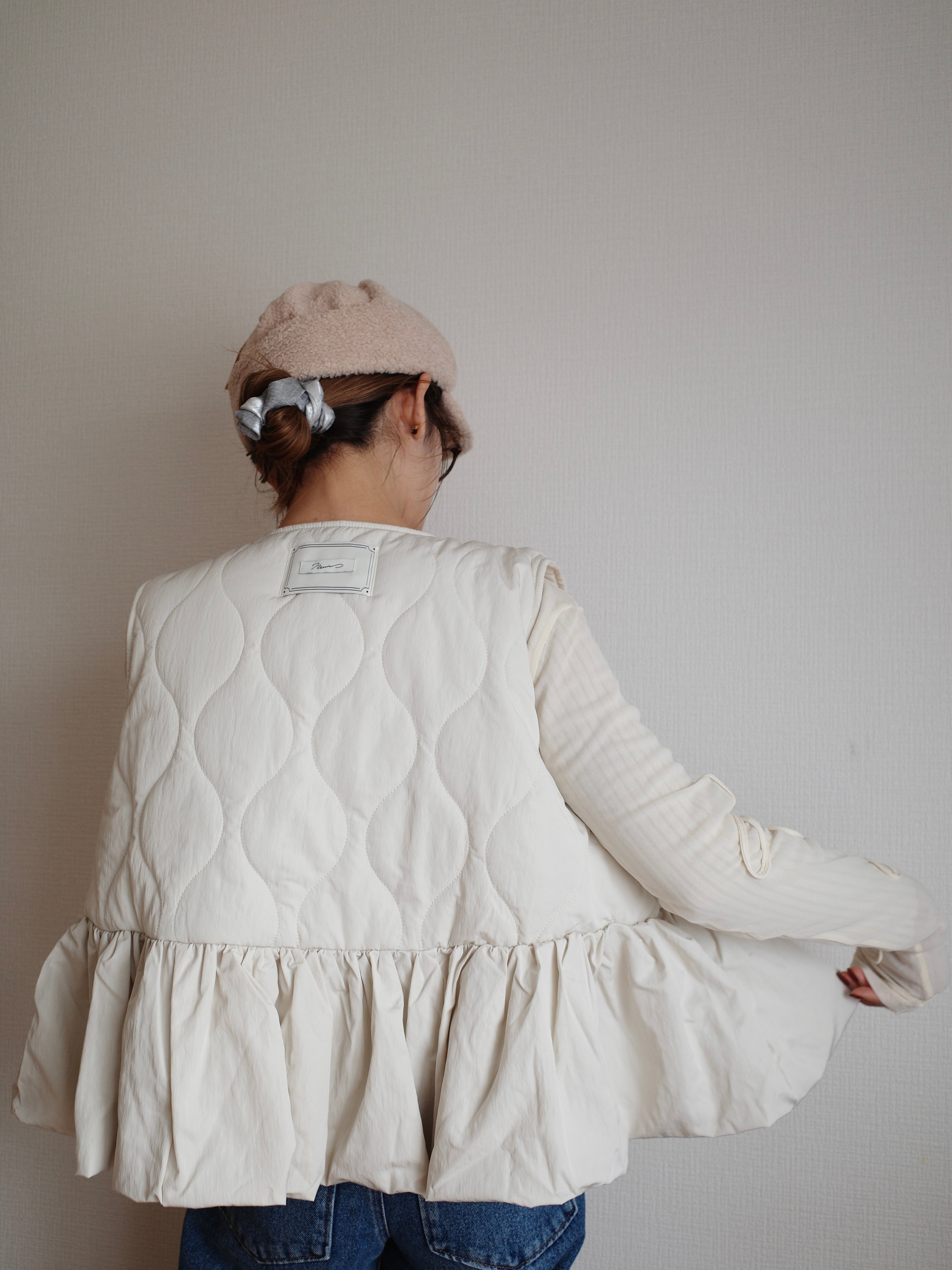 FRILL HEM QUILTING VEST