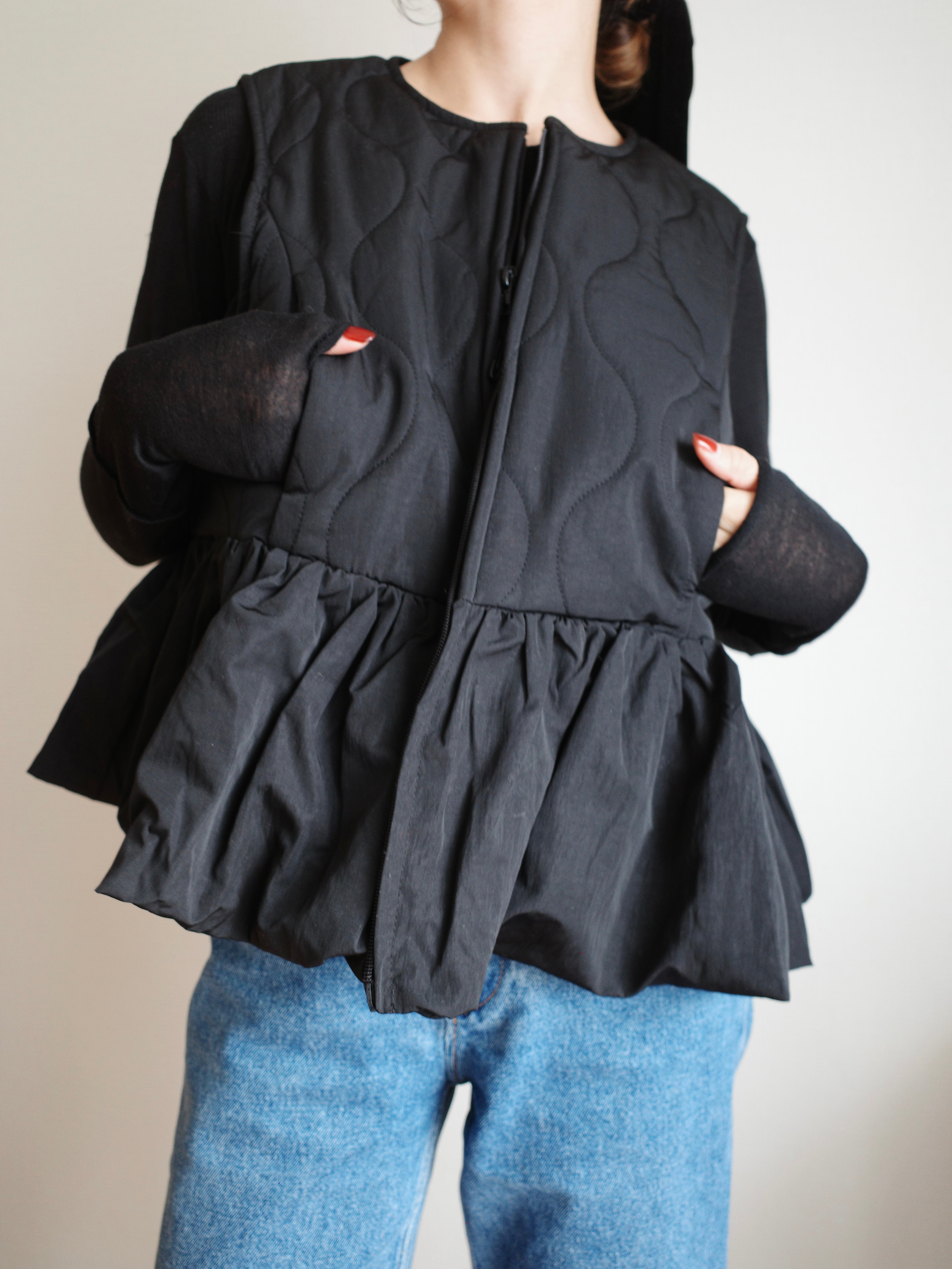 FRILL HEM QUILTING VEST