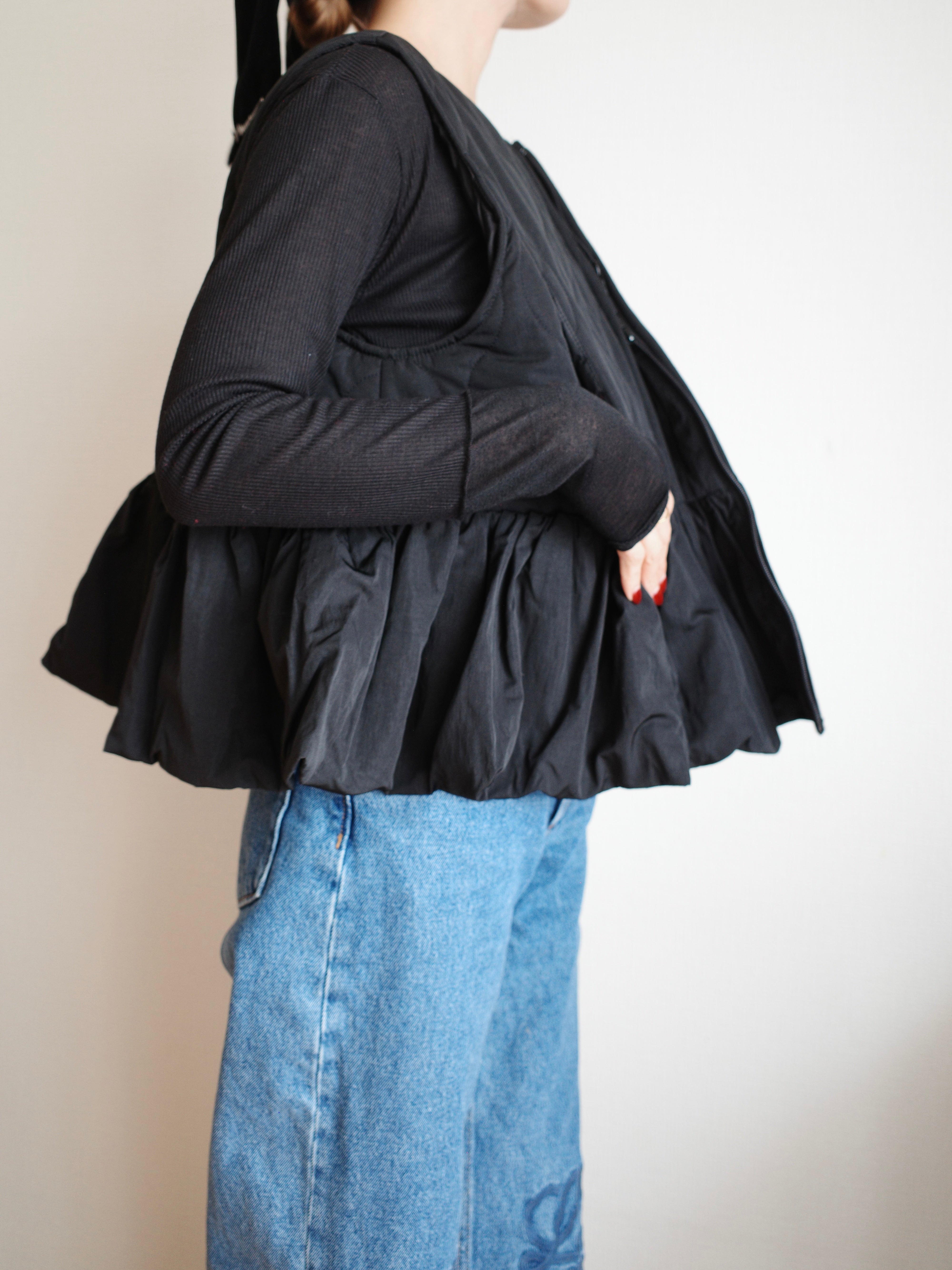 FRILL HEM QUILTING VEST