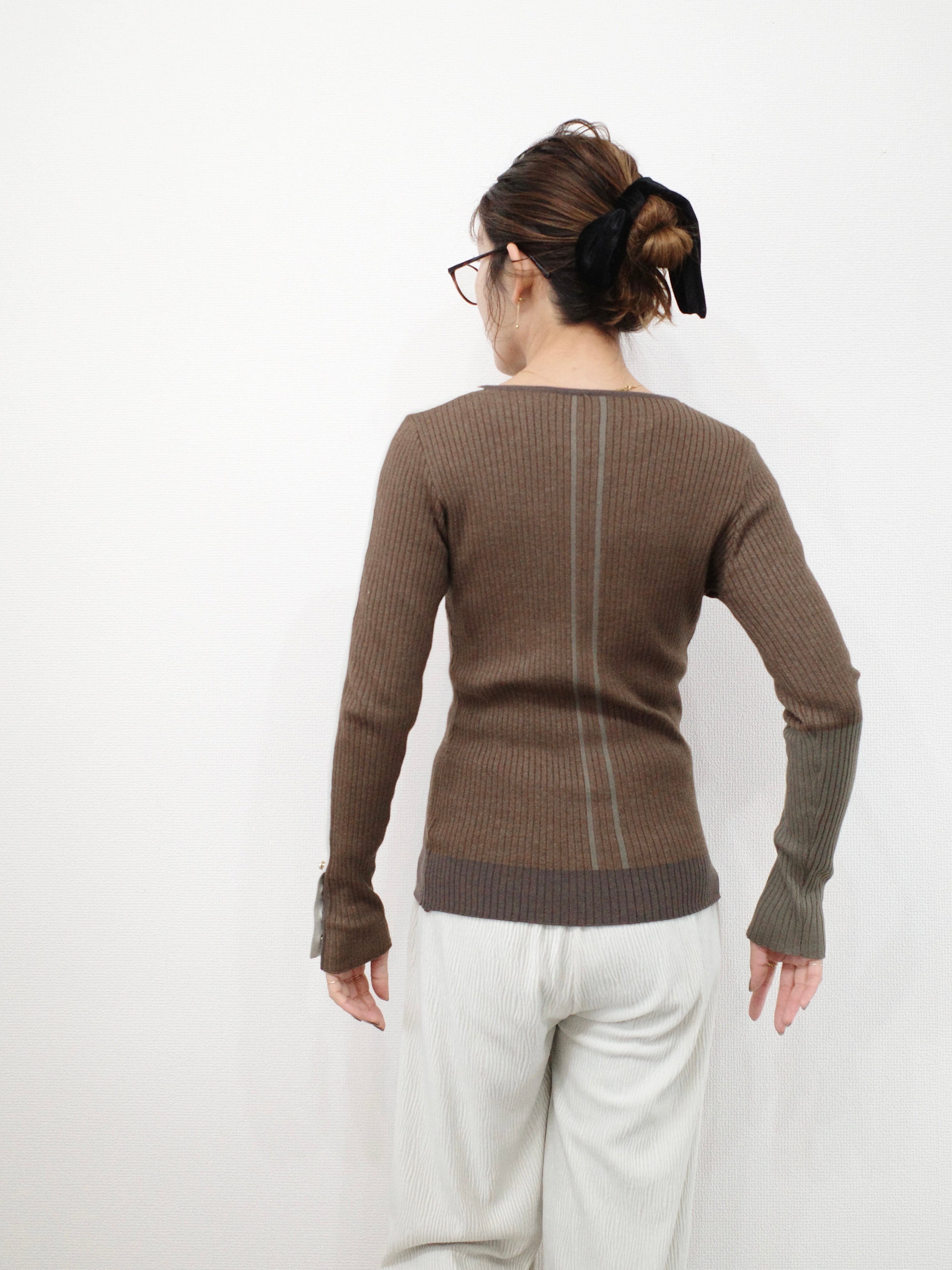 EN LINE ASYMMETRY RIB KNIT