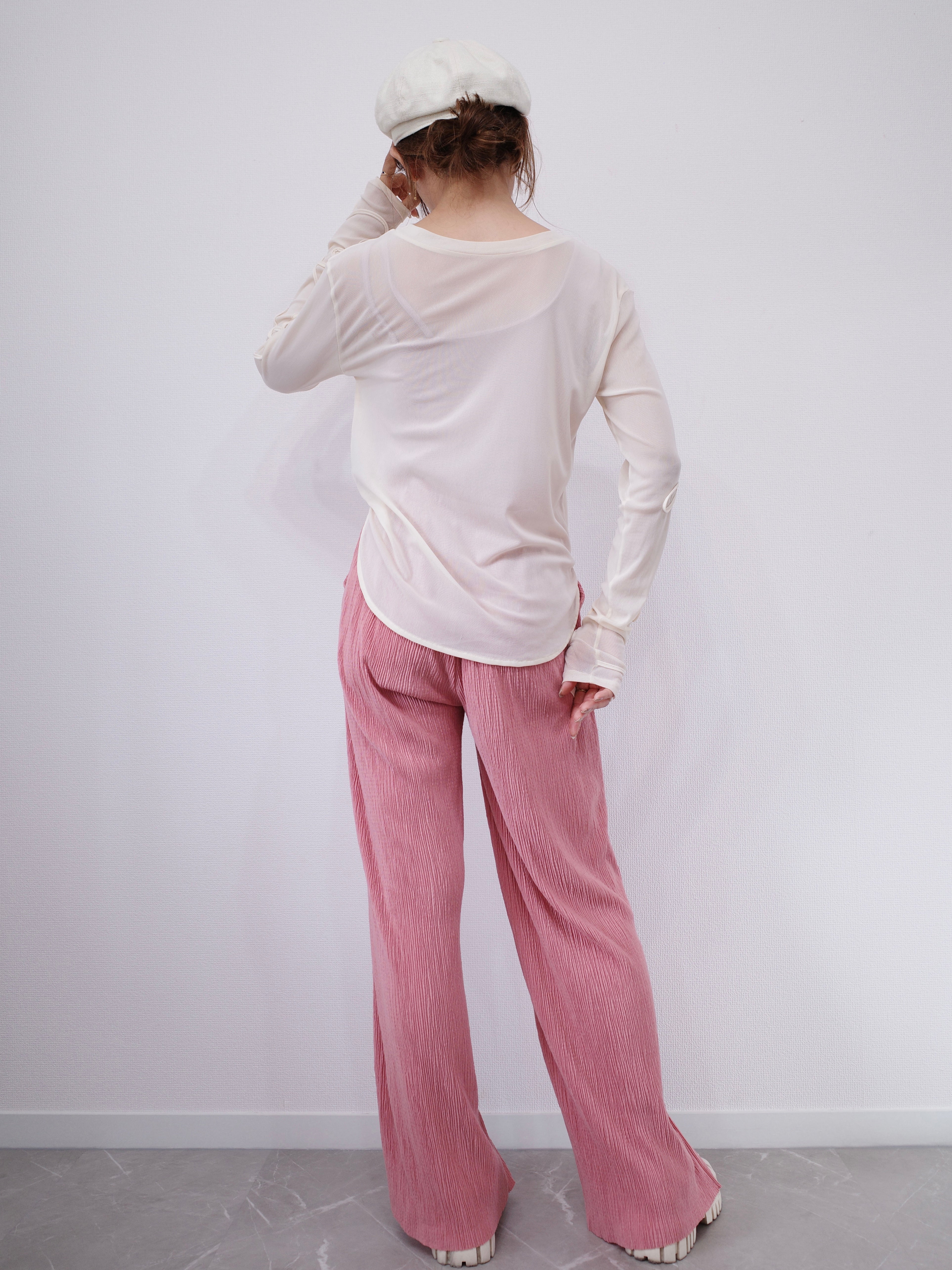 LIGHT TEXTURE STRAIGHT PANTS