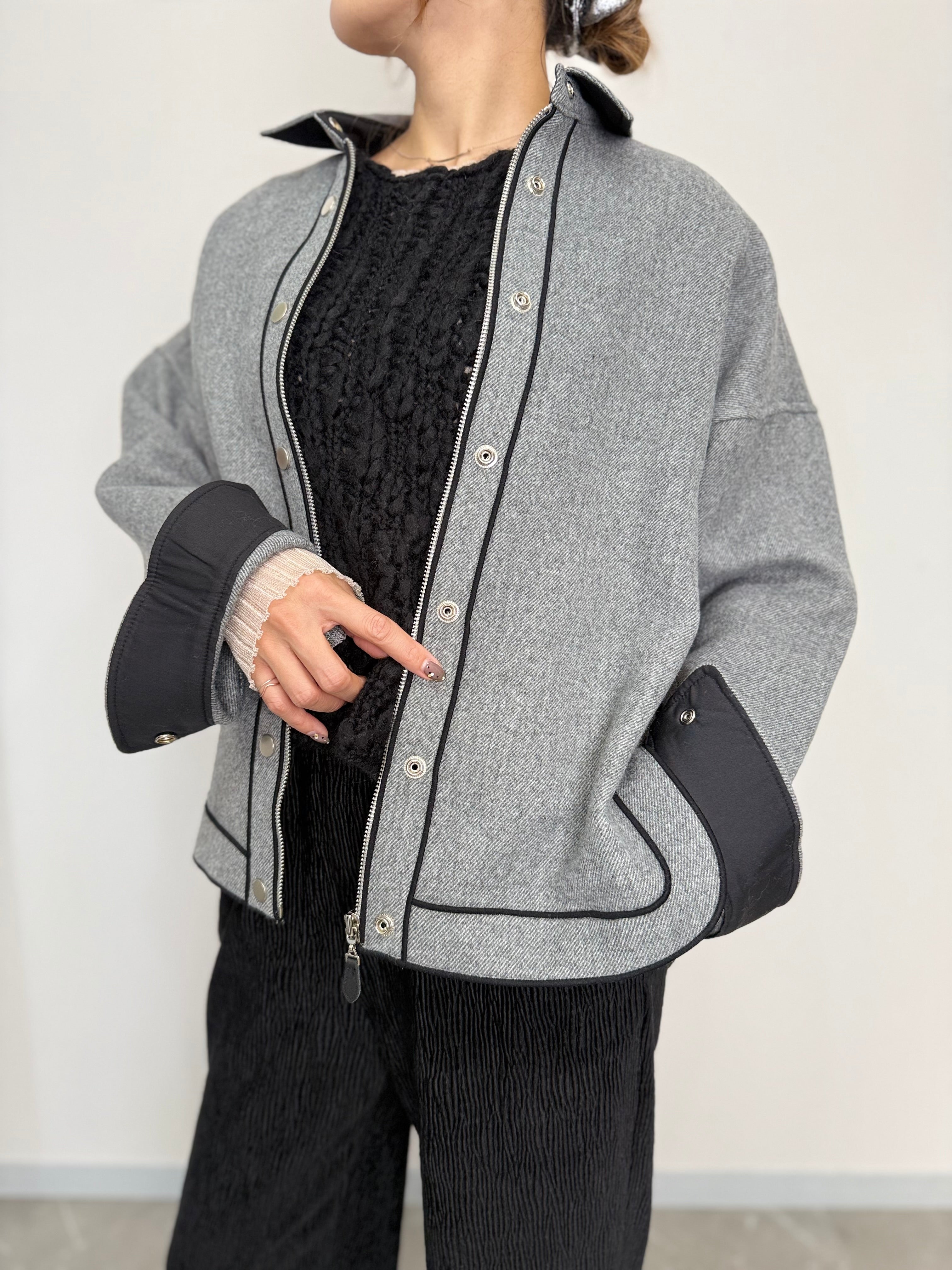 PREMIUM WOOL COMBI LINE JACKET