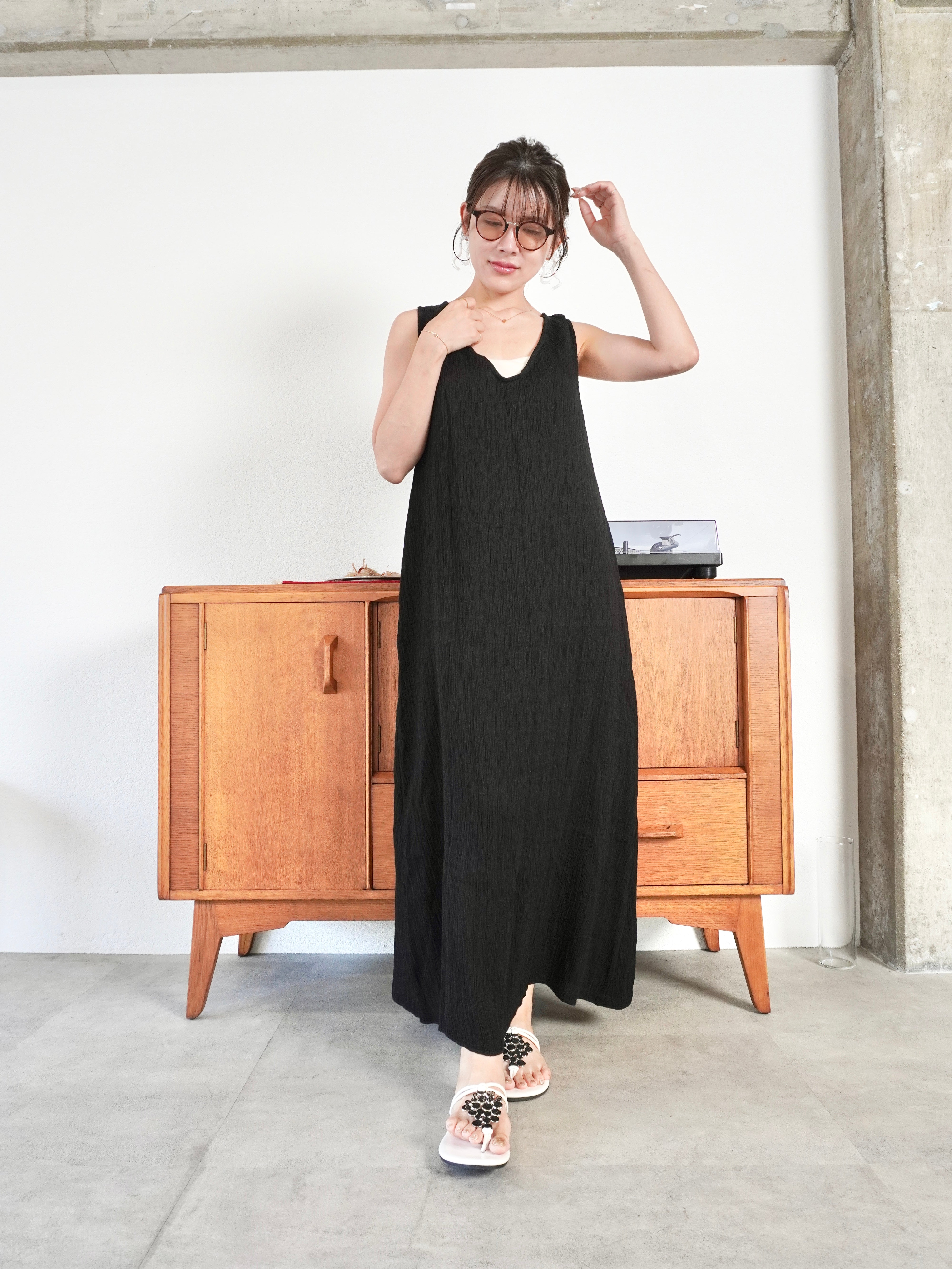 2WAY SLEEVELESS DRESS - V NECK -
