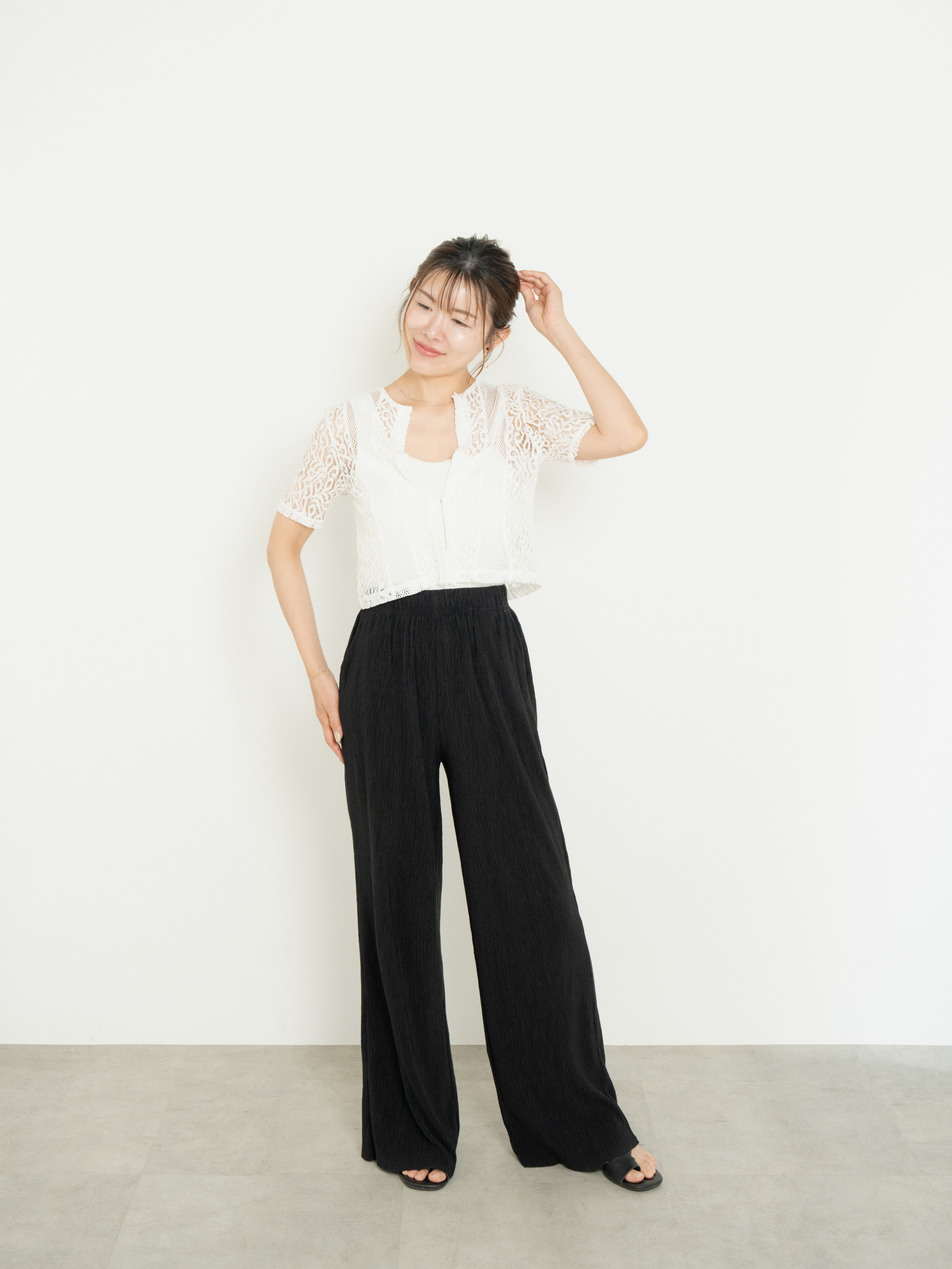 2WAY CLASSICAL LACE MESH TOP