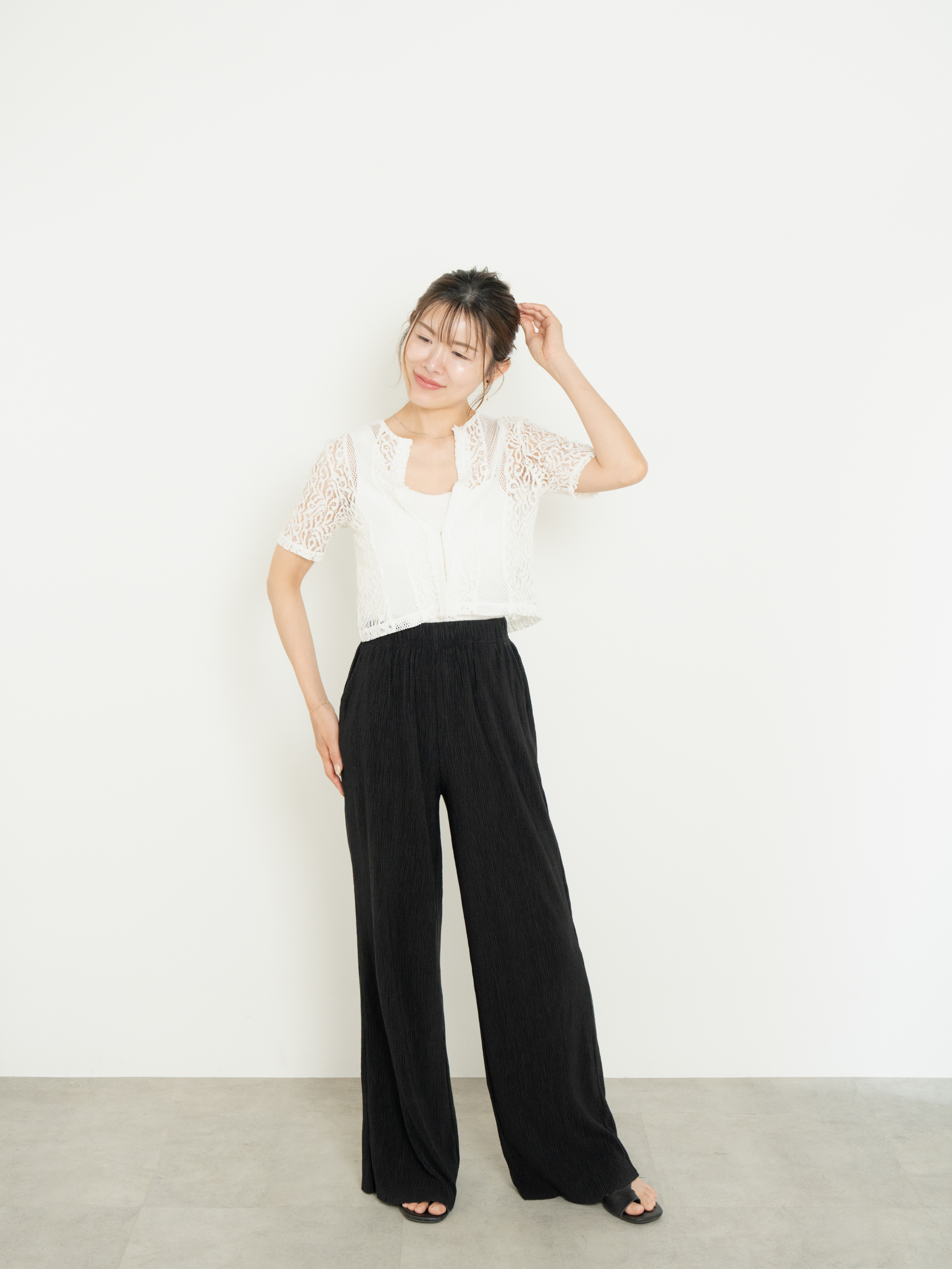 2WAY CLASSICAL LACE MESH TOP
