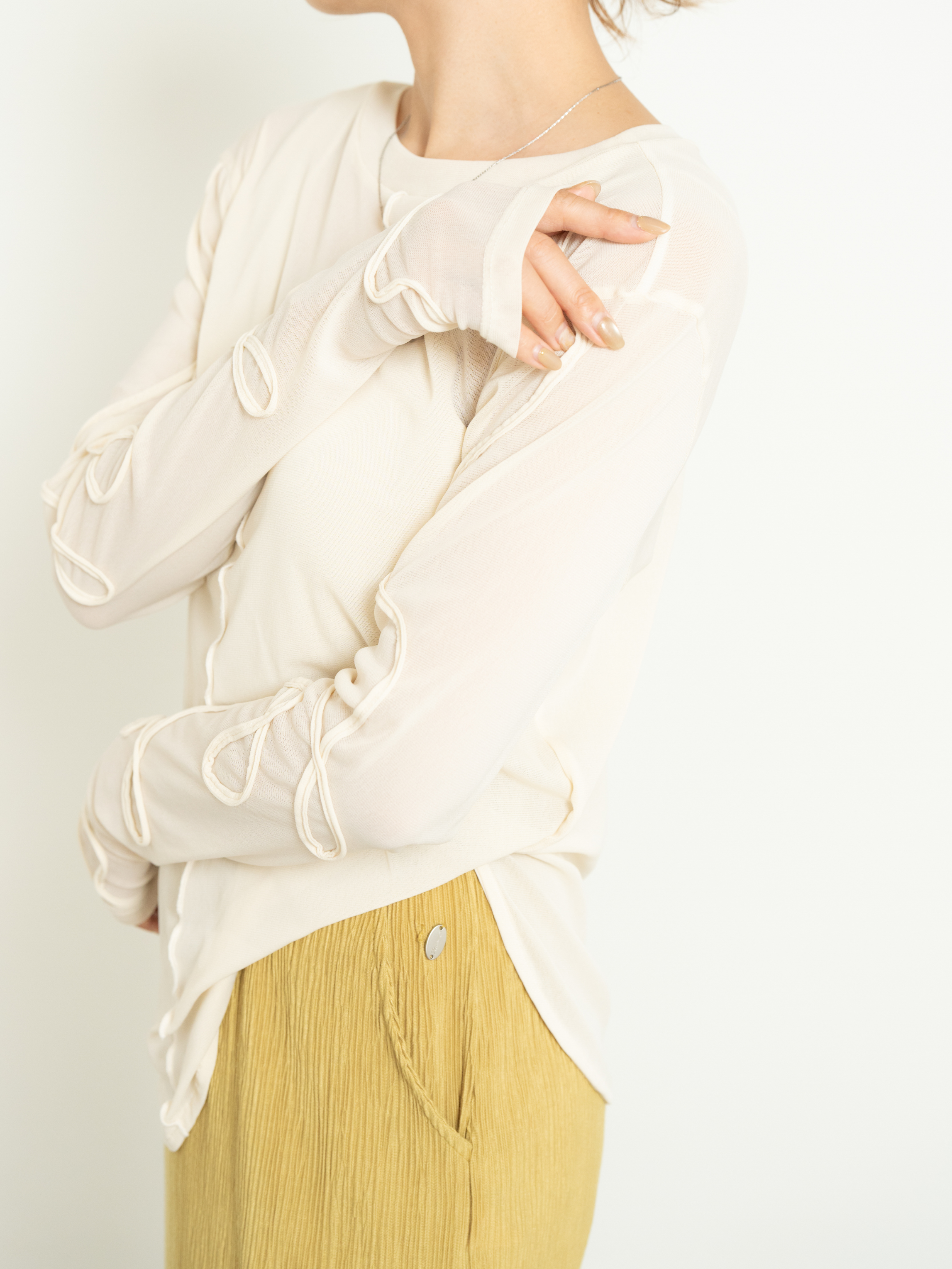 2WAY SHEER STITCH TOPS