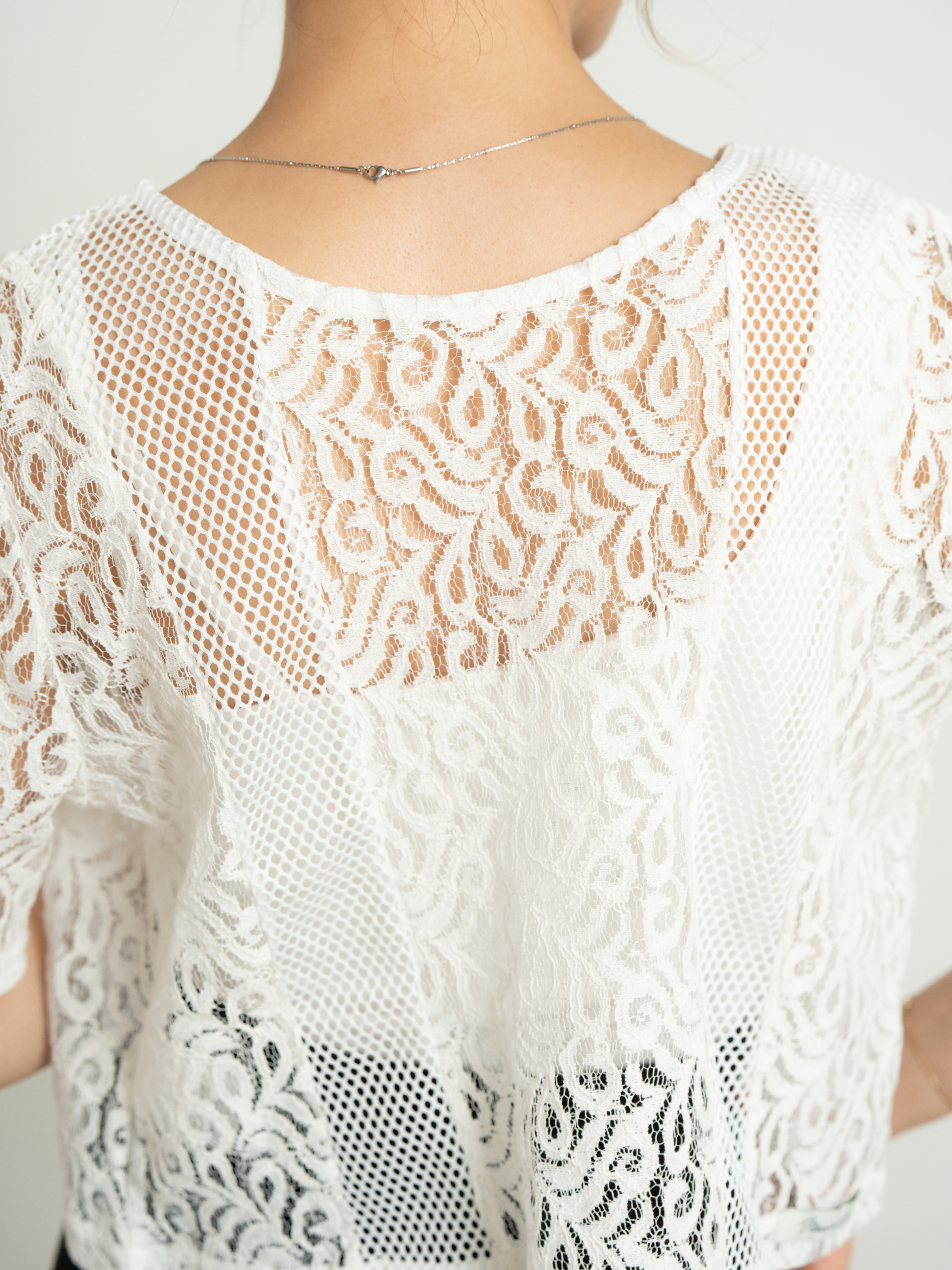 2WAY CLASSICAL LACE MESH TOP