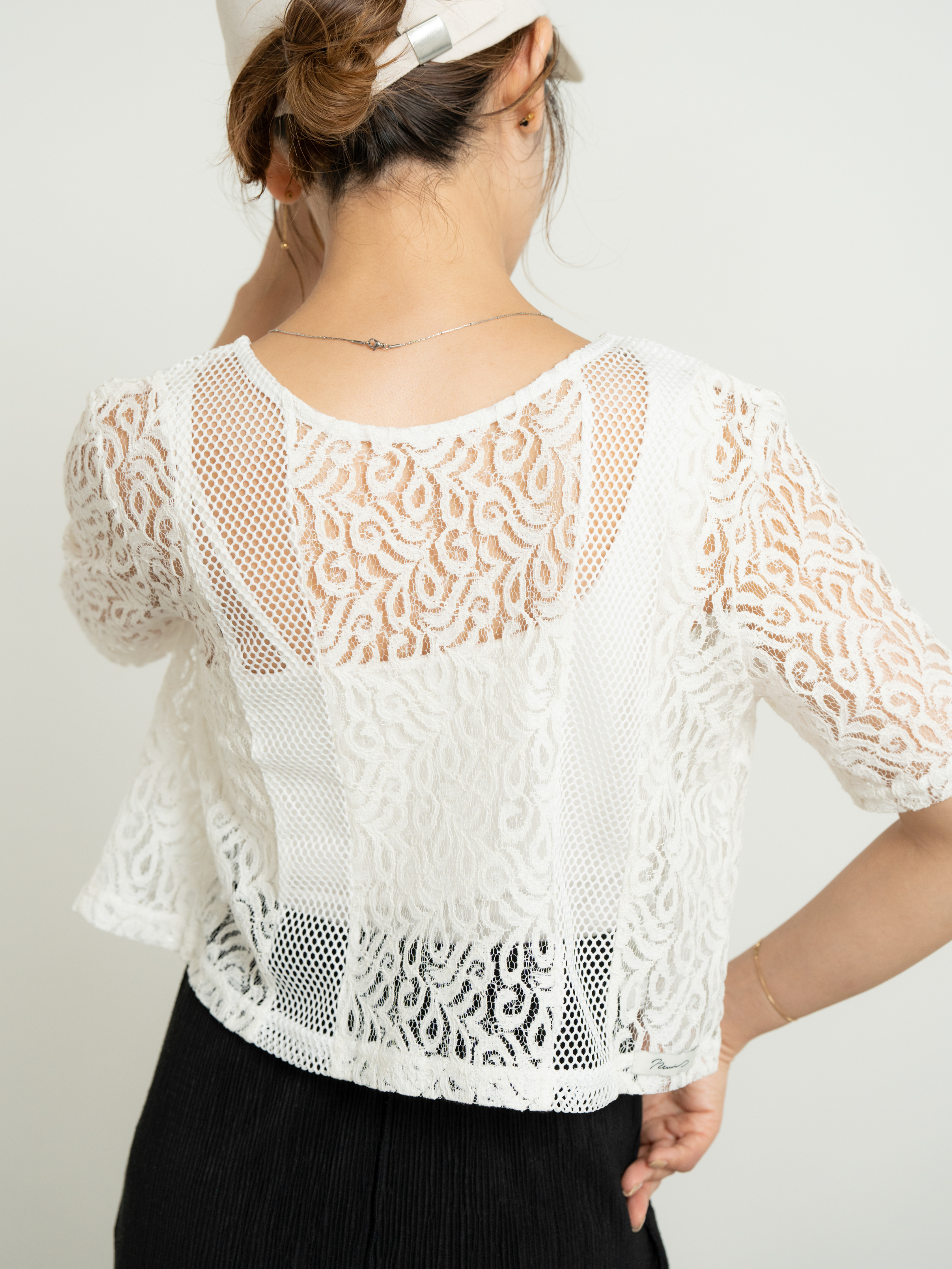 2WAY CLASSICAL LACE MESH TOP