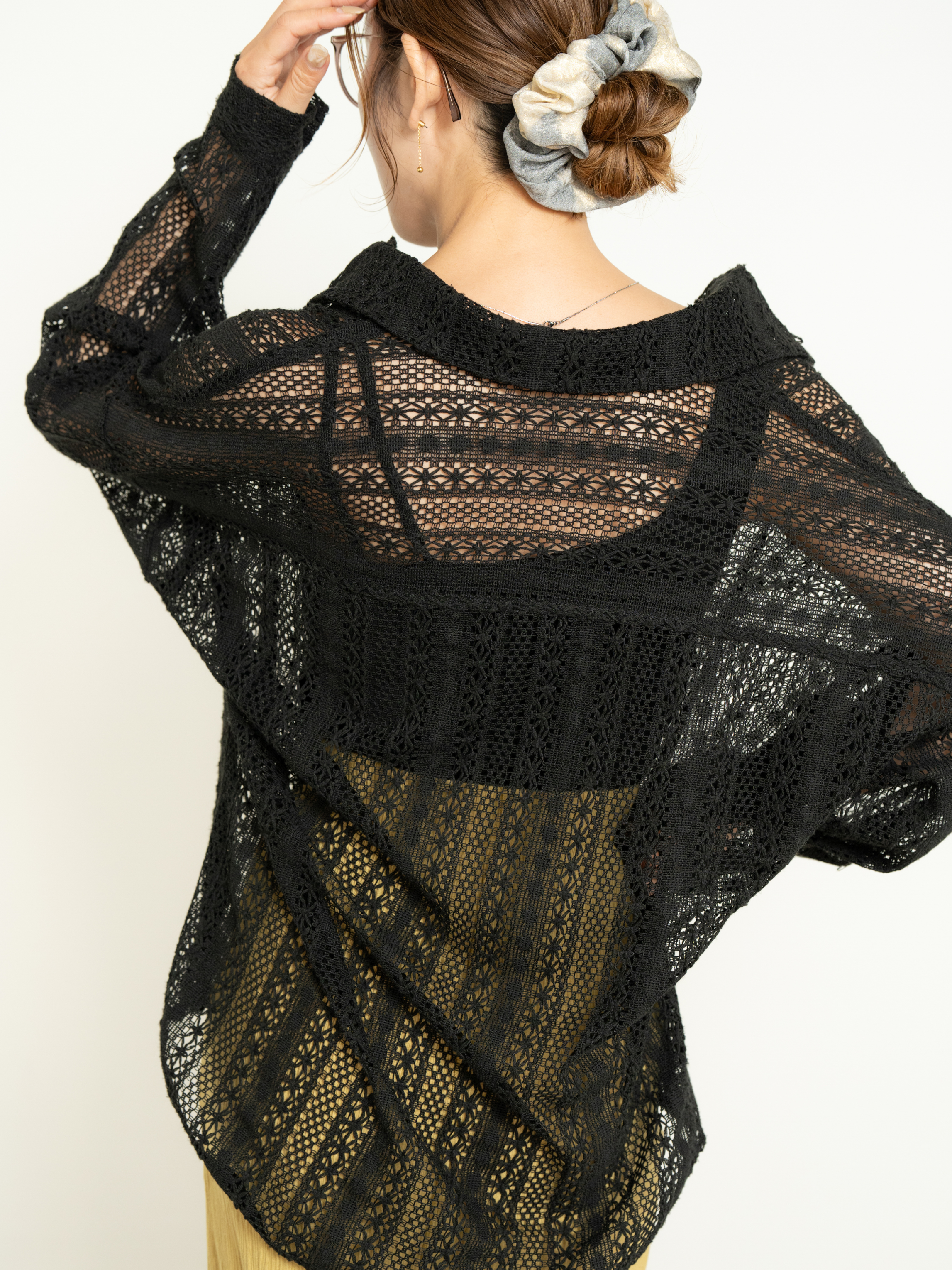 OPEN KNIT LOOSE SHIRT