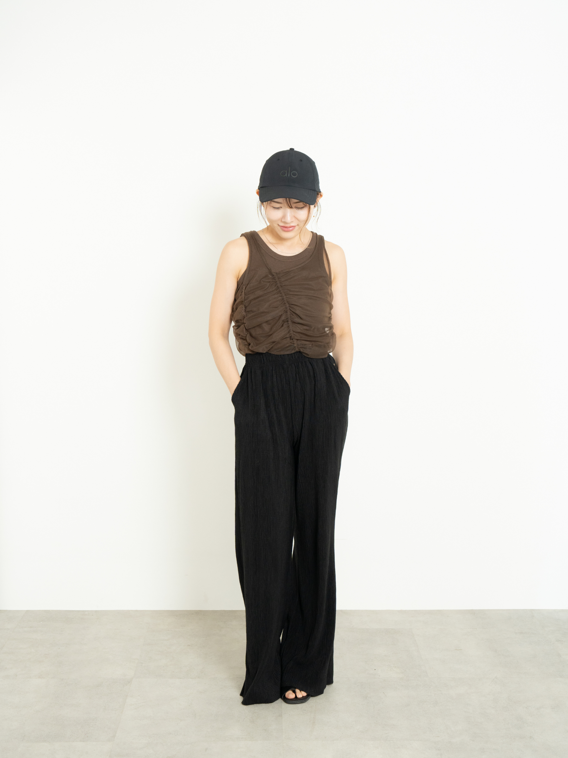 SHIRRED SHEER TANK TOP SET