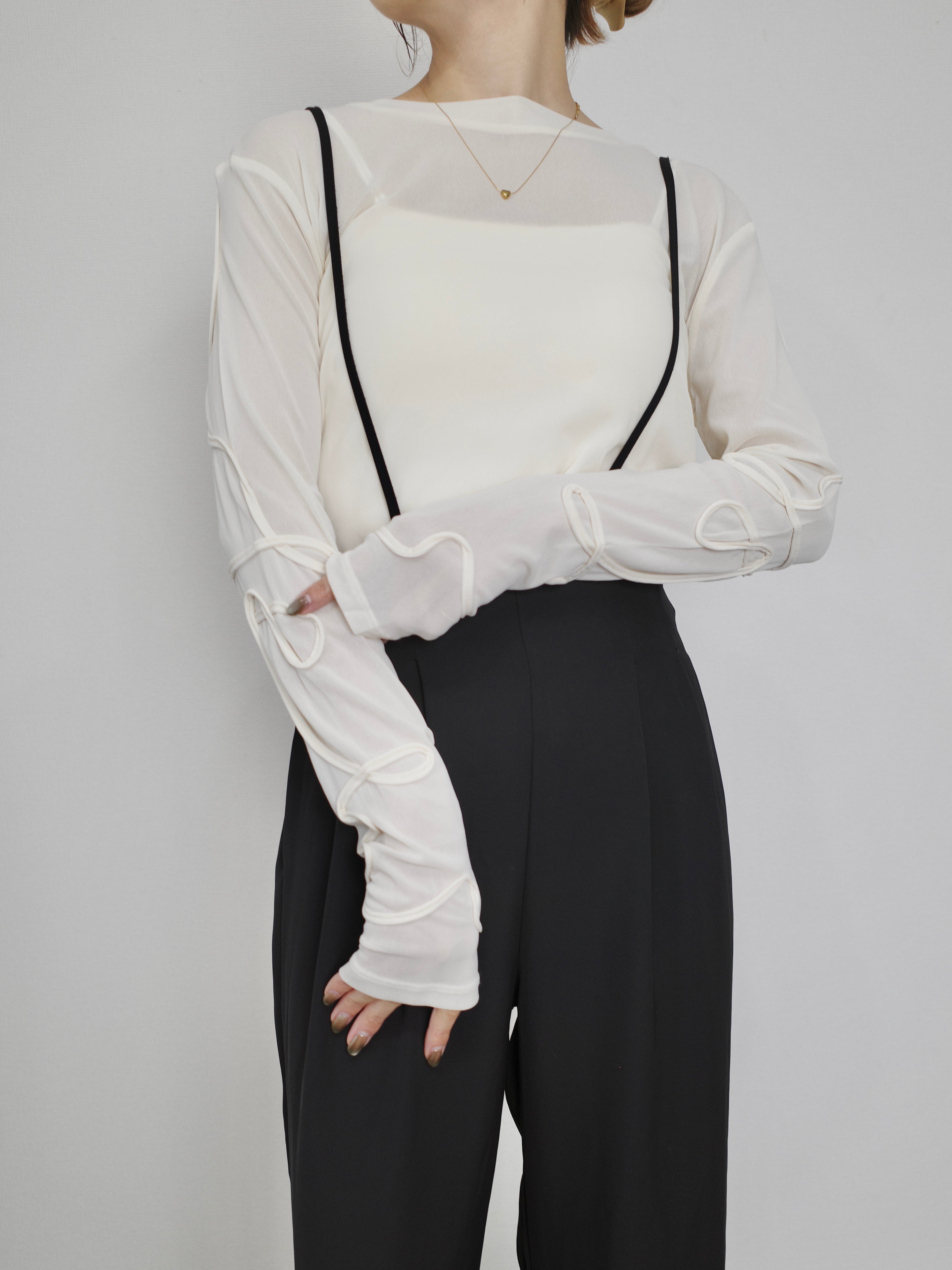 2WAY SHEER STITCH TOPS