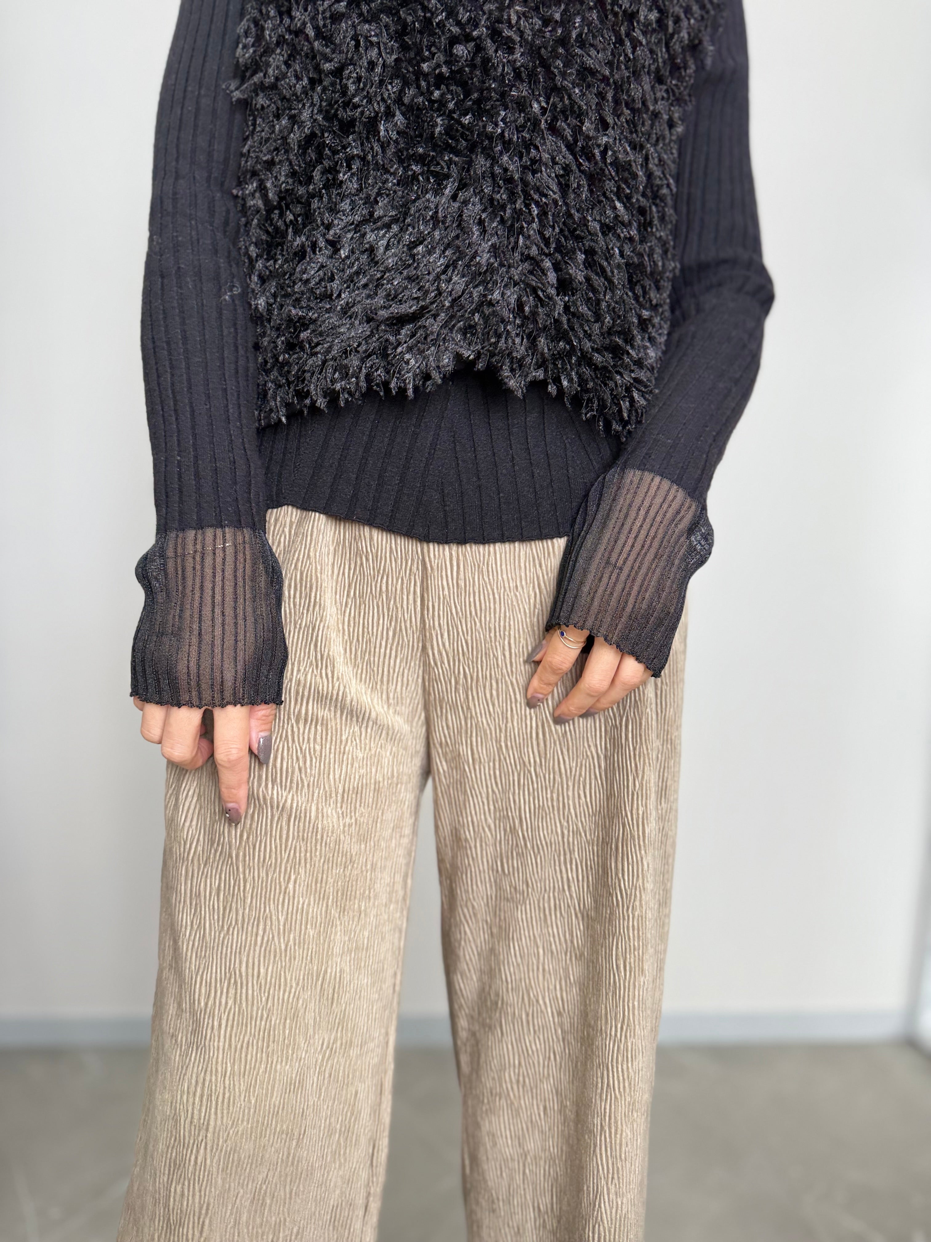 VELOUR LIKE STRAIGHT PANTS