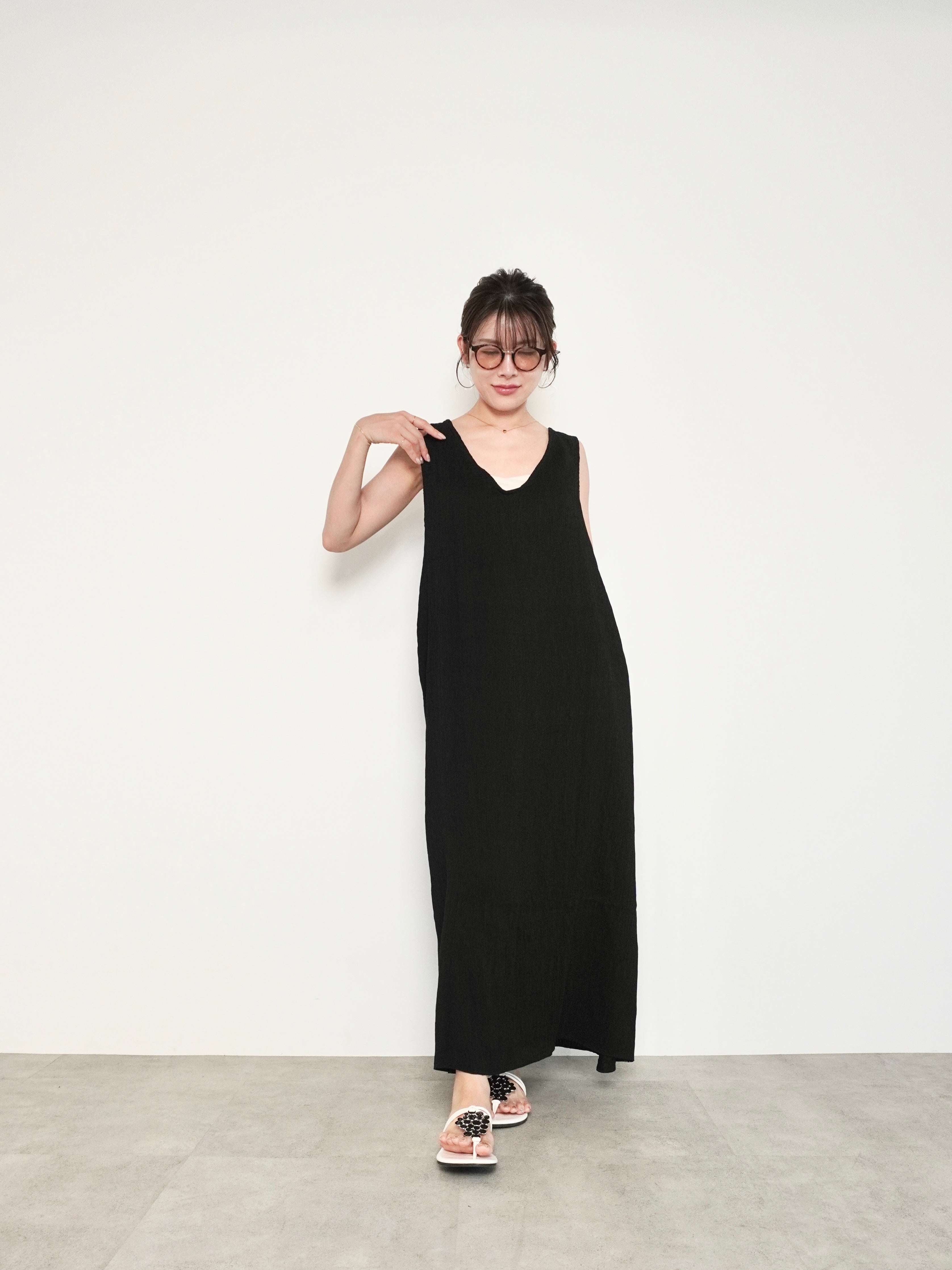 2WAY SLEEVELESS DRESS - V NECK -