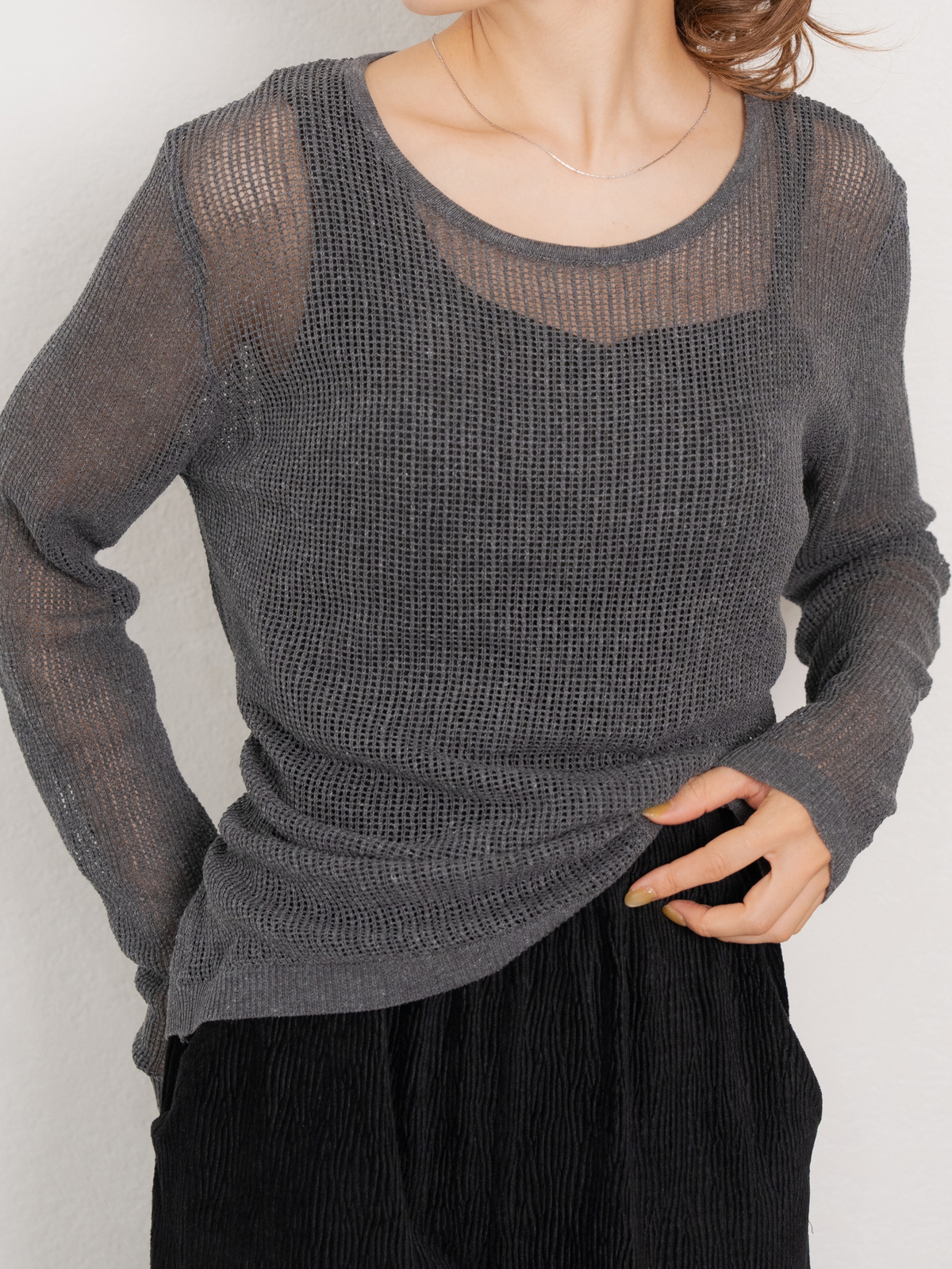 WAIST TIE SHEER KNIT【9/25(金)〜 販売】