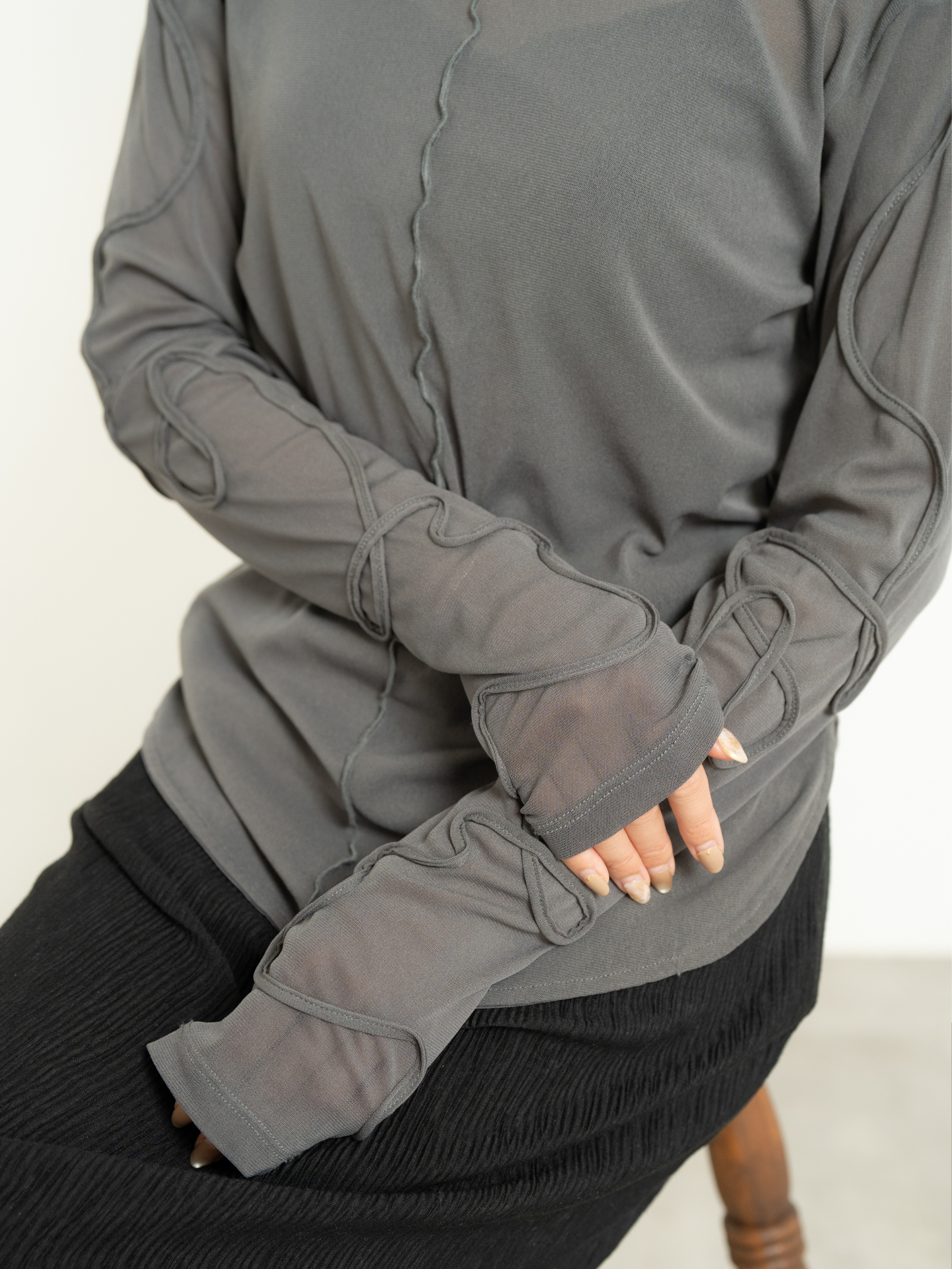 2WAY SHEER STITCH TOPS