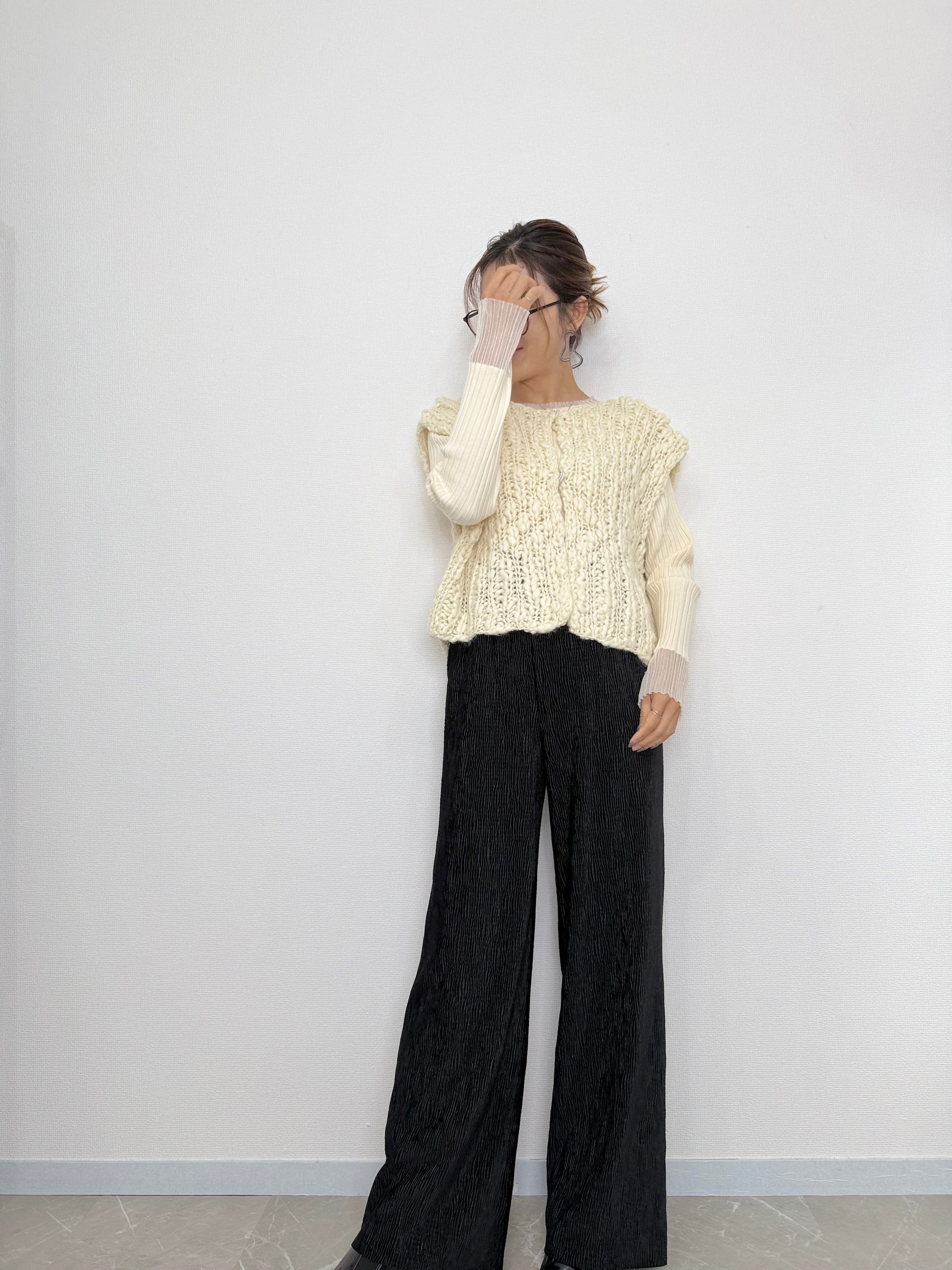 VELOUR LIKE STRAIGHT PANTS