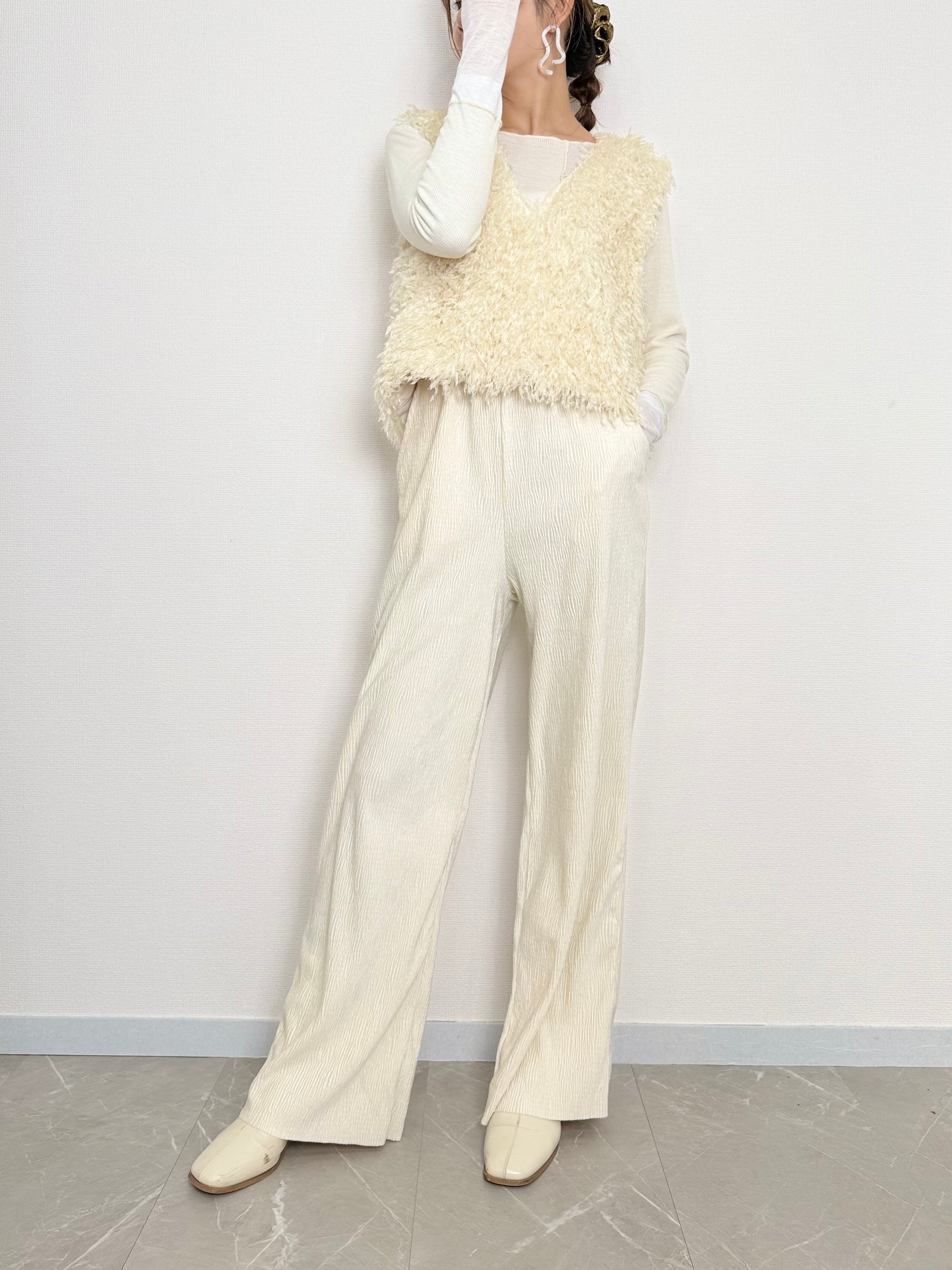 VELOUR LIKE STRAIGHT PANTS