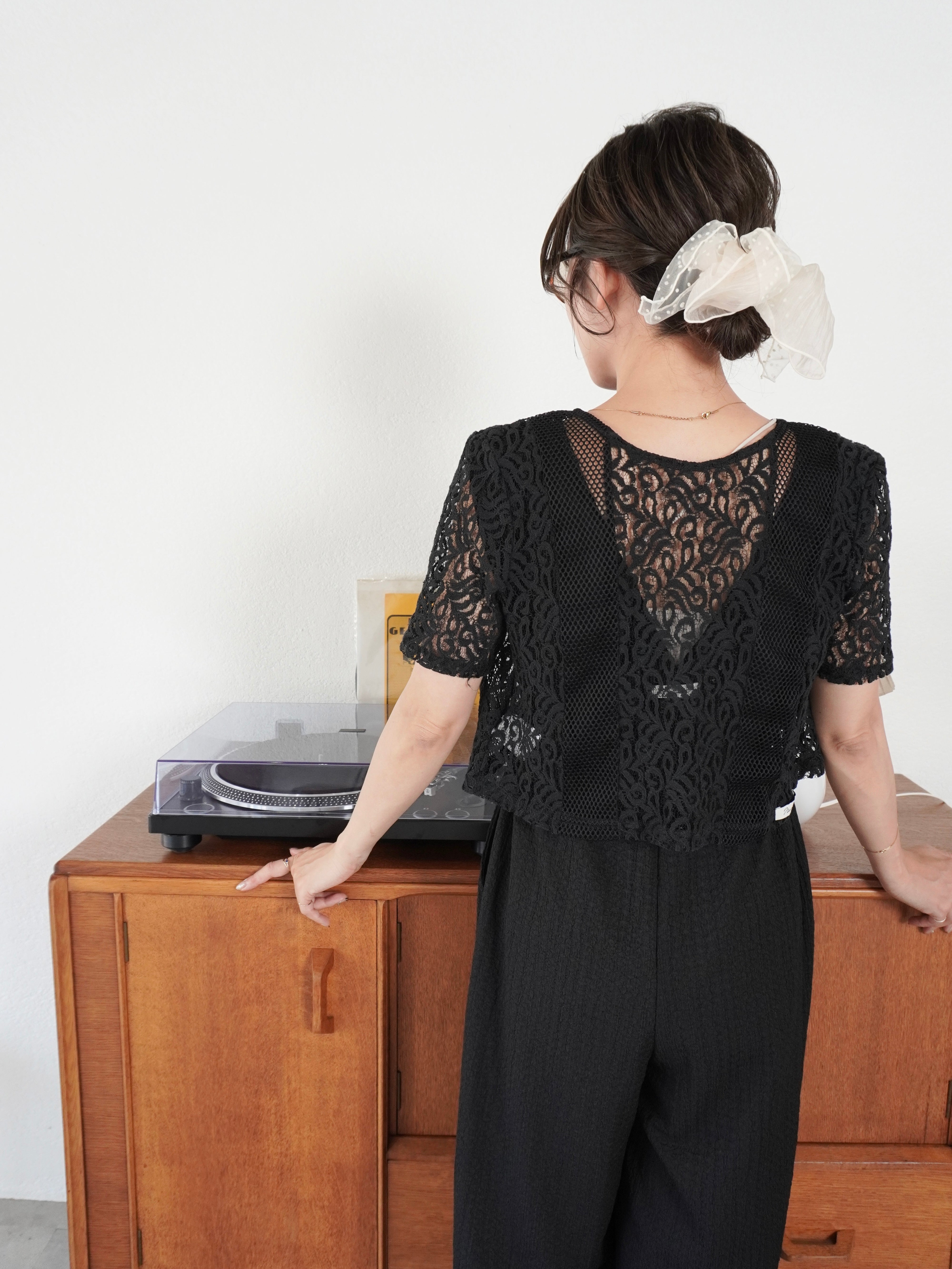 2WAY CLASSICAL LACE MESH TOP