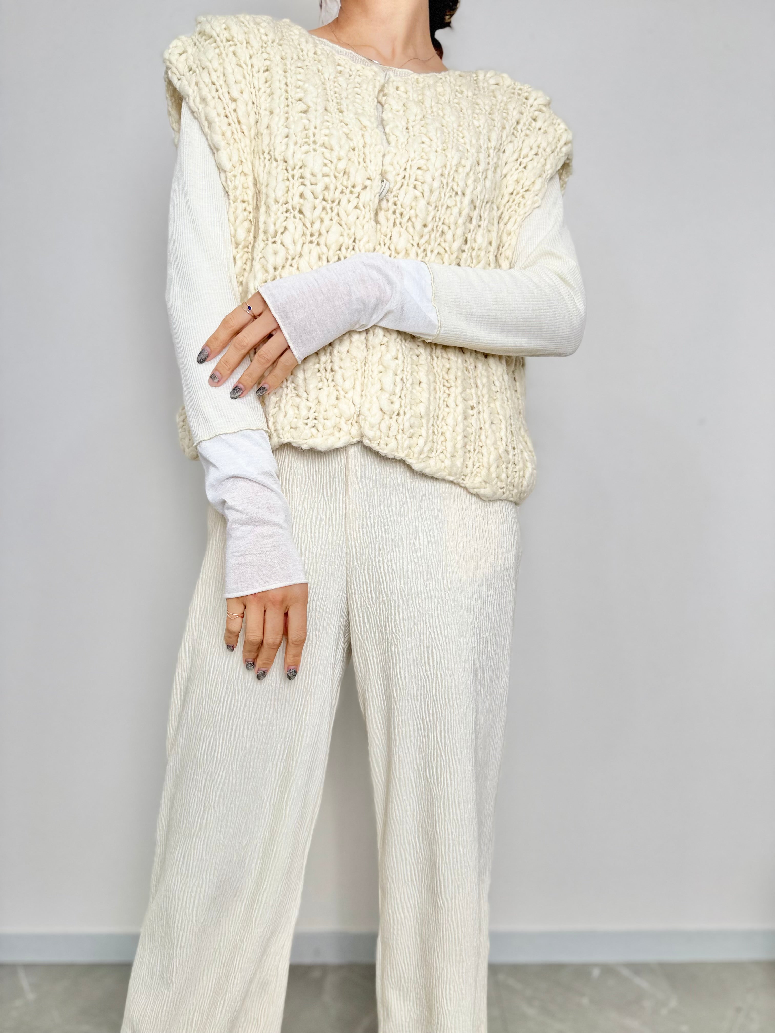 VELOUR LIKE STRAIGHT PANTS