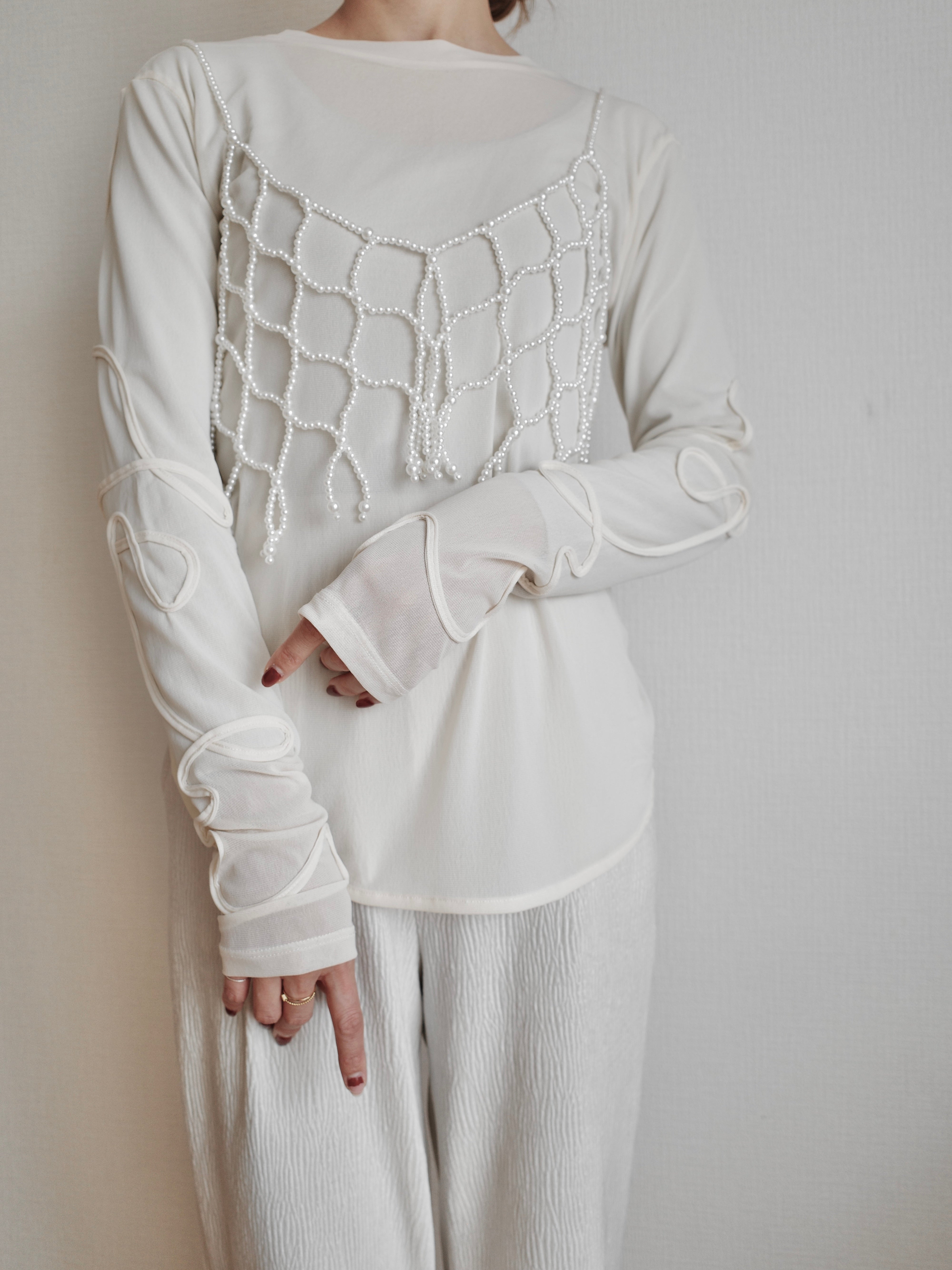 2WAY SHEER STITCH TOPS