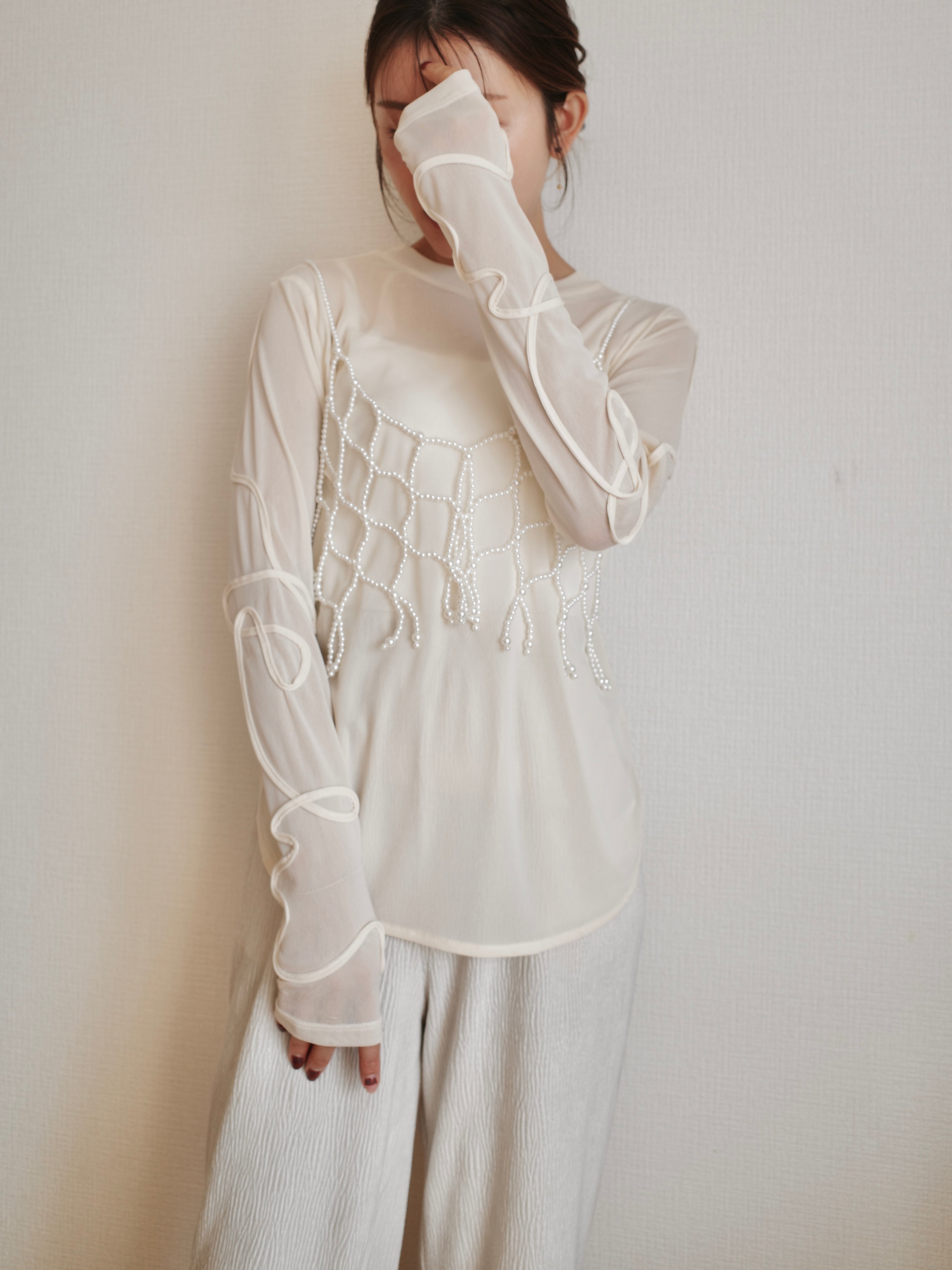 2WAY SHEER STITCH TOPS