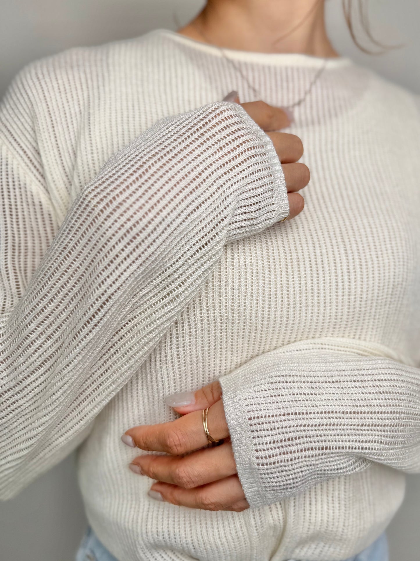 BACK RIBBON RIB KNIT