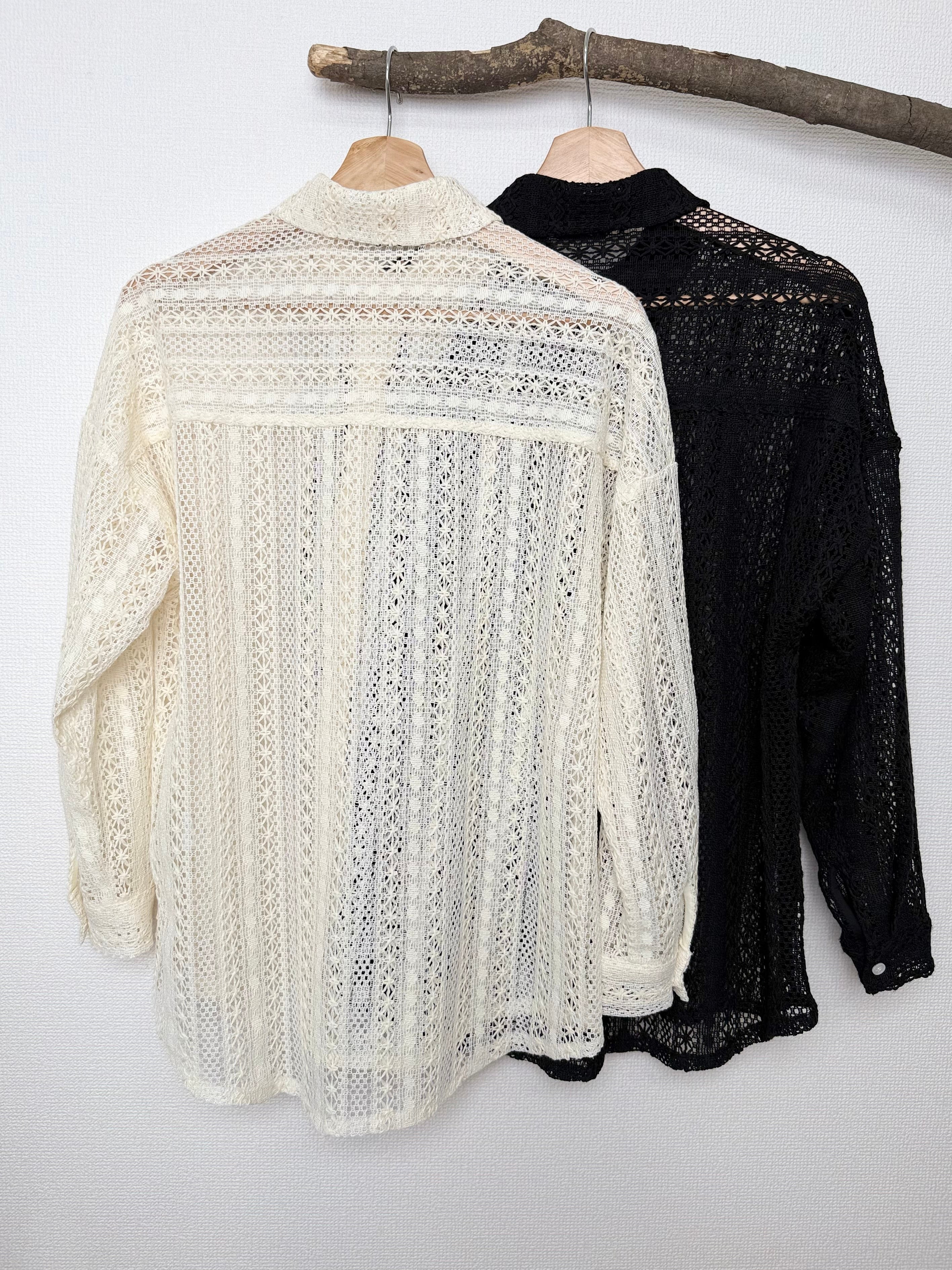 OPEN KNIT LOOSE SHIRT