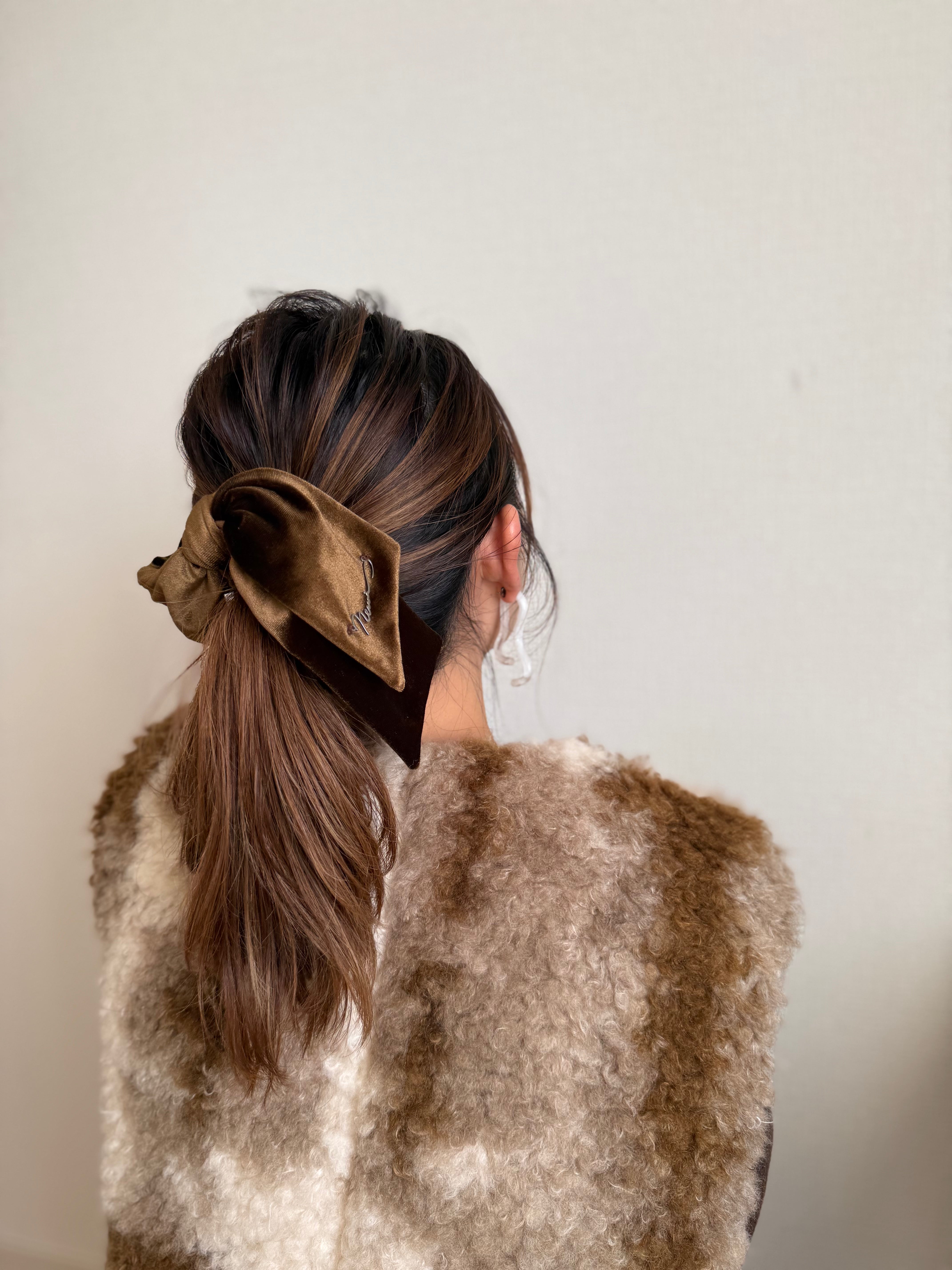 VELOUR RIBBON 3WAY SCRUNCHIE