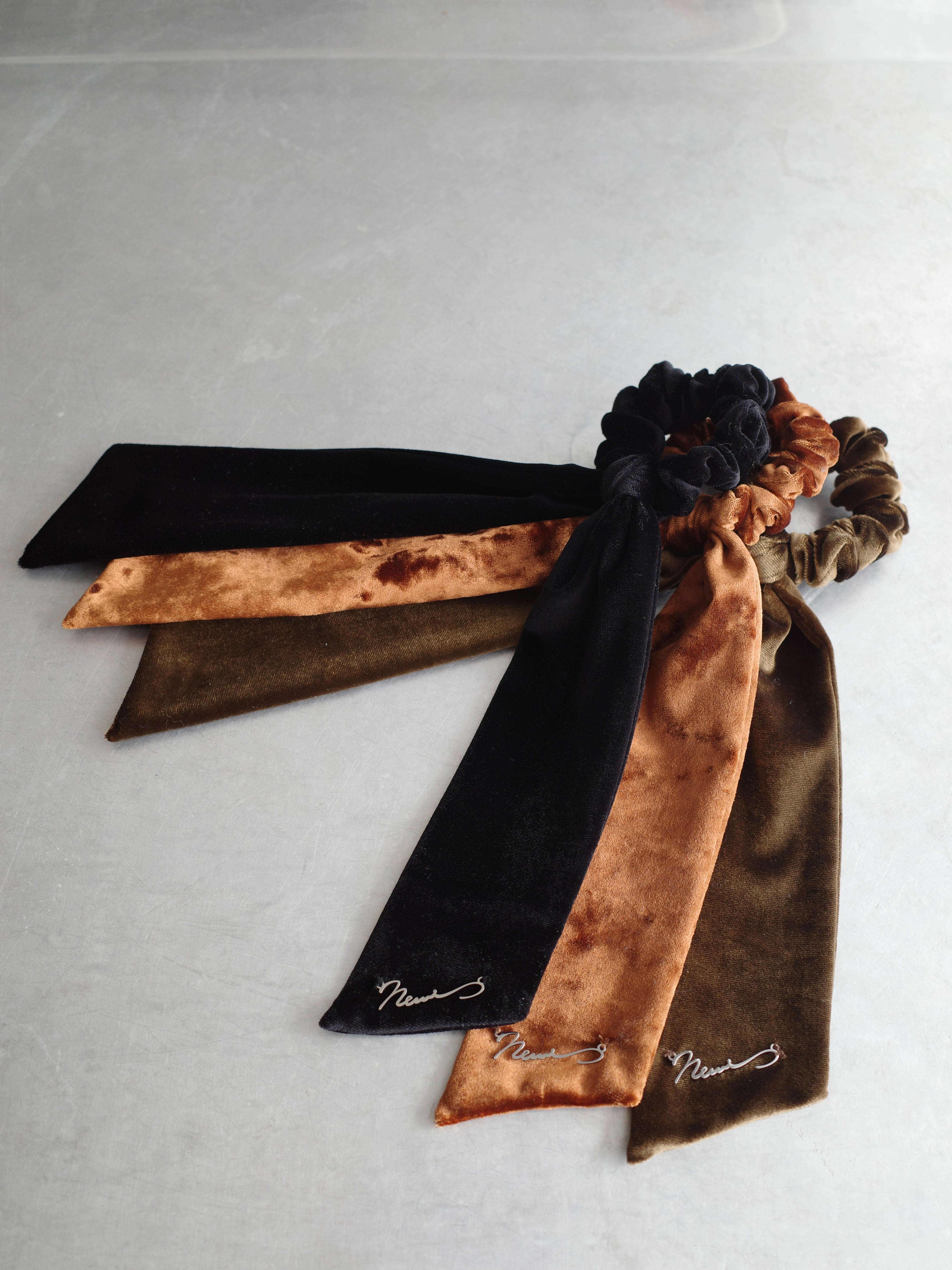 VELOUR RIBBON 3WAY SCRUNCHIE