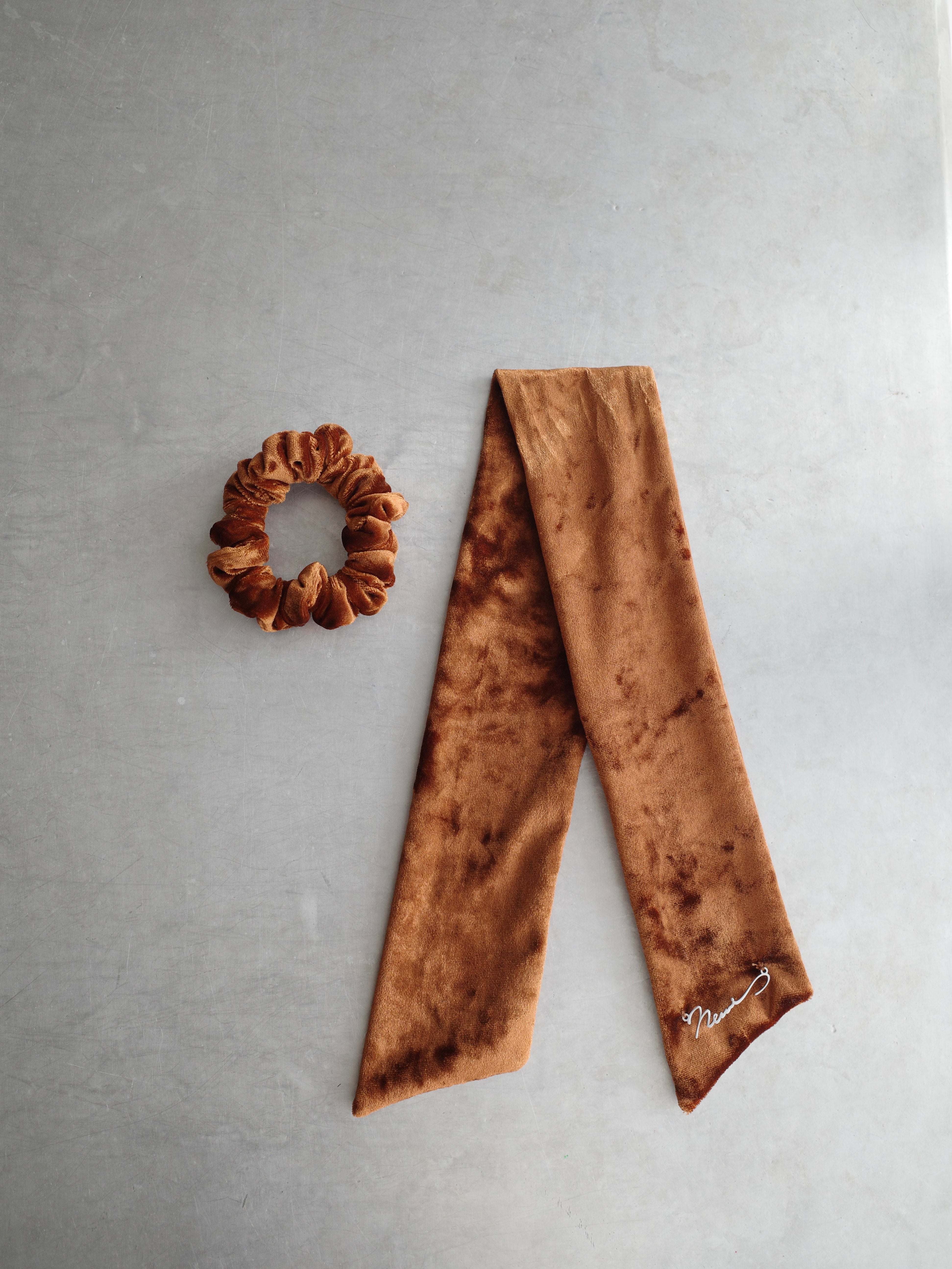 Velour Ribbon 3way Scrunchie