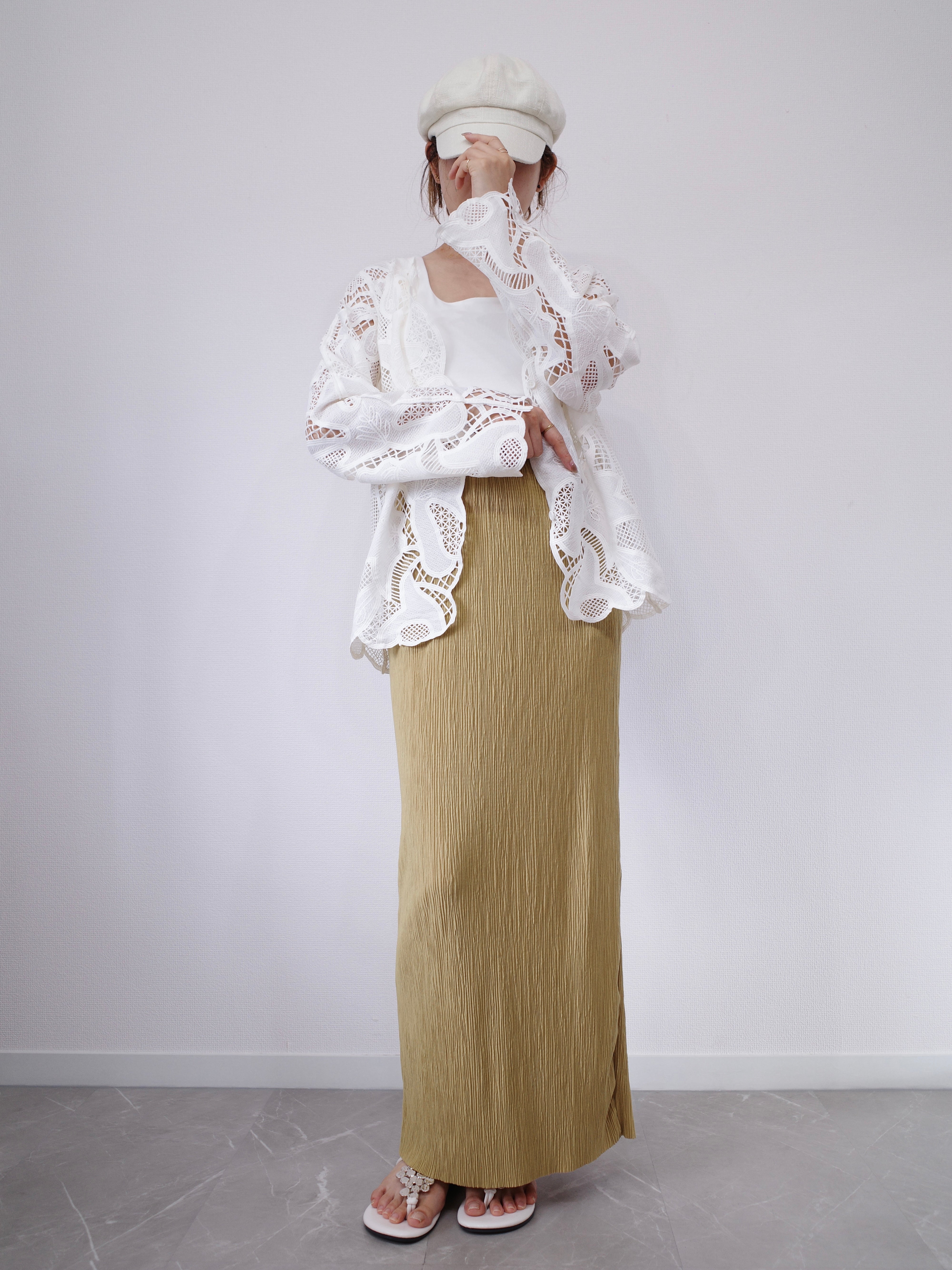 【SET】BLOOM LACE JACKET × LIGHT TEXTURE PENCIL SKIRT