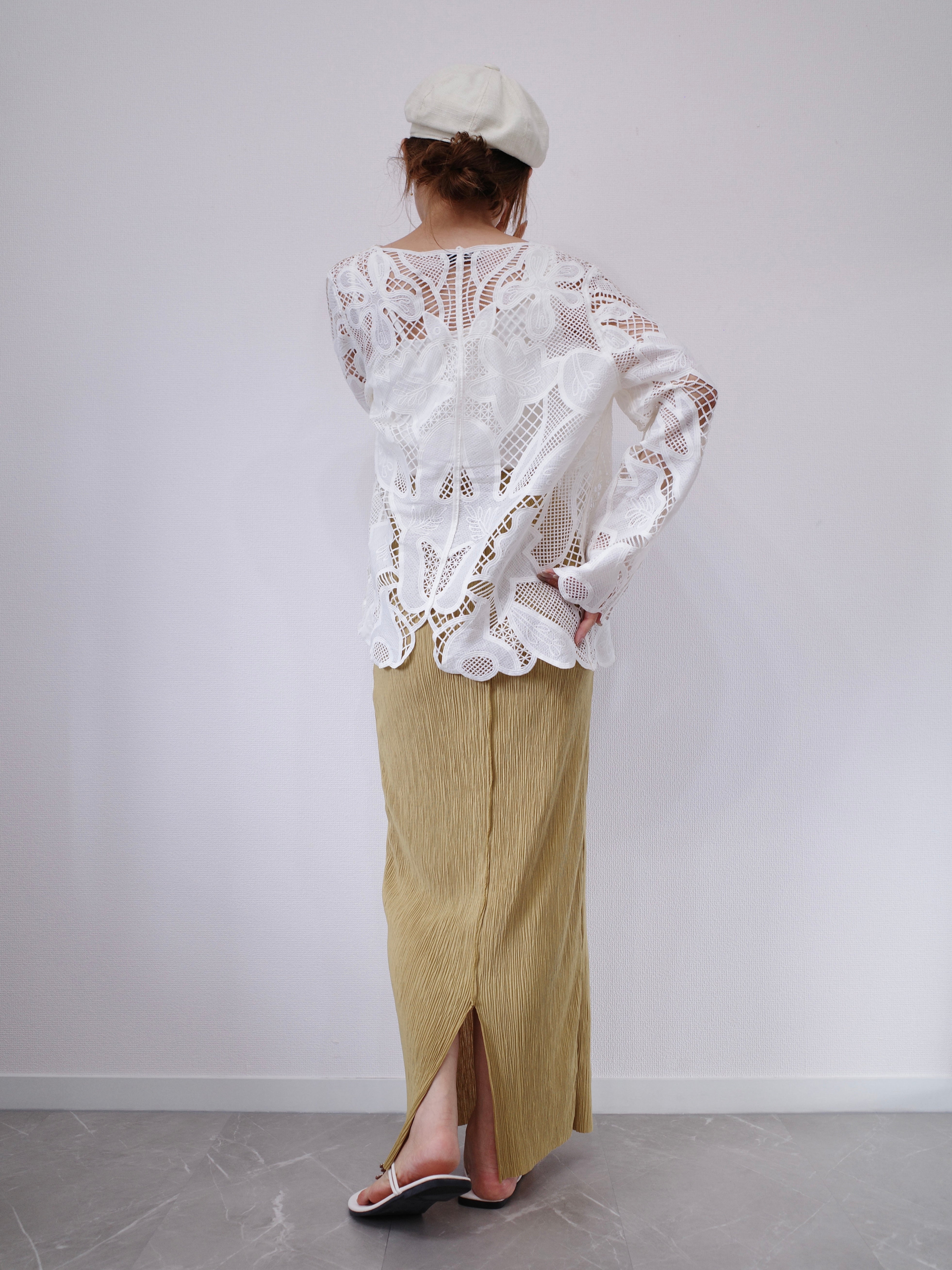 【SET】BLOOM LACE JACKET × LIGHT TEXTURE PENCIL SKIRT