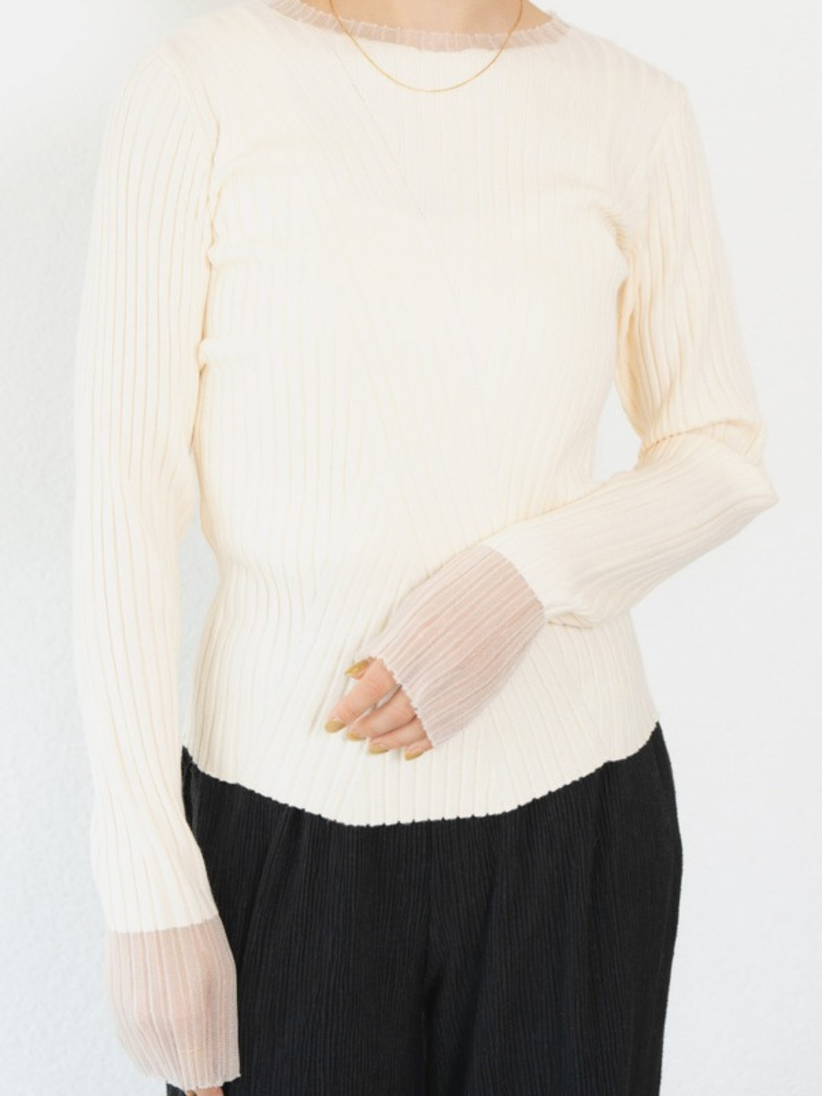DOCKING RIB KNIT Ivory