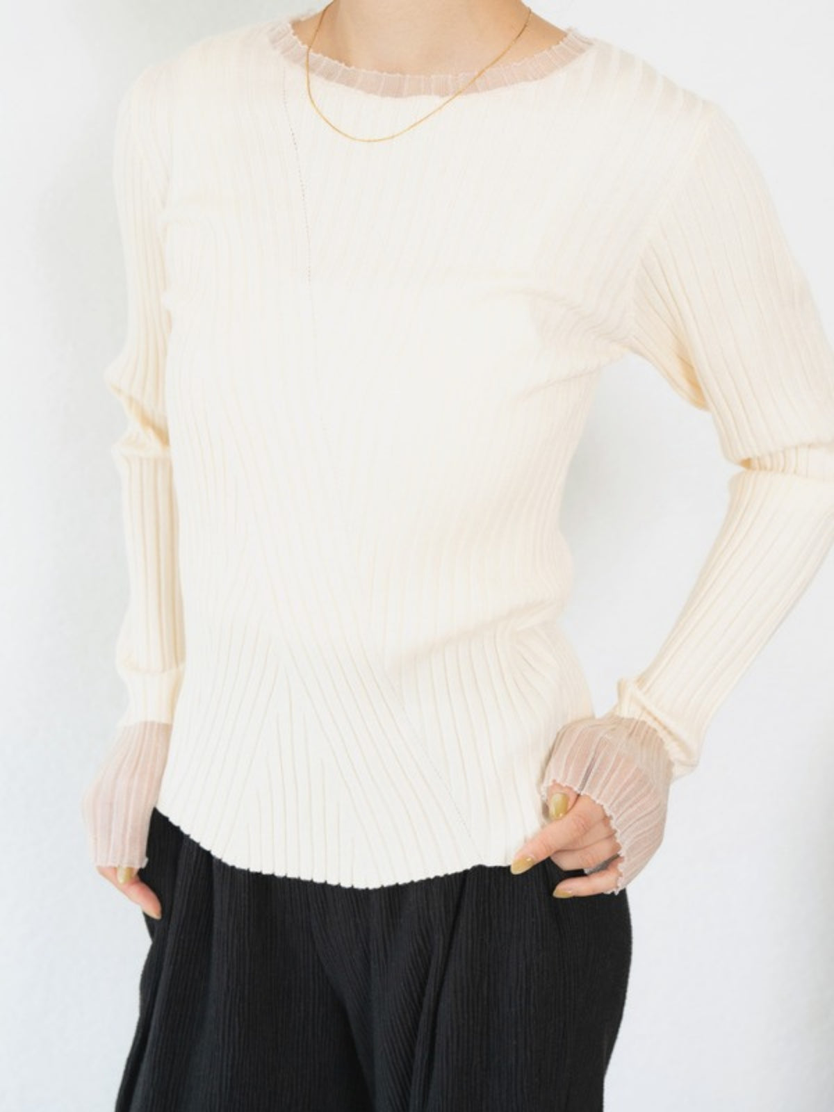 DOCKING RIB KNIT Ivory