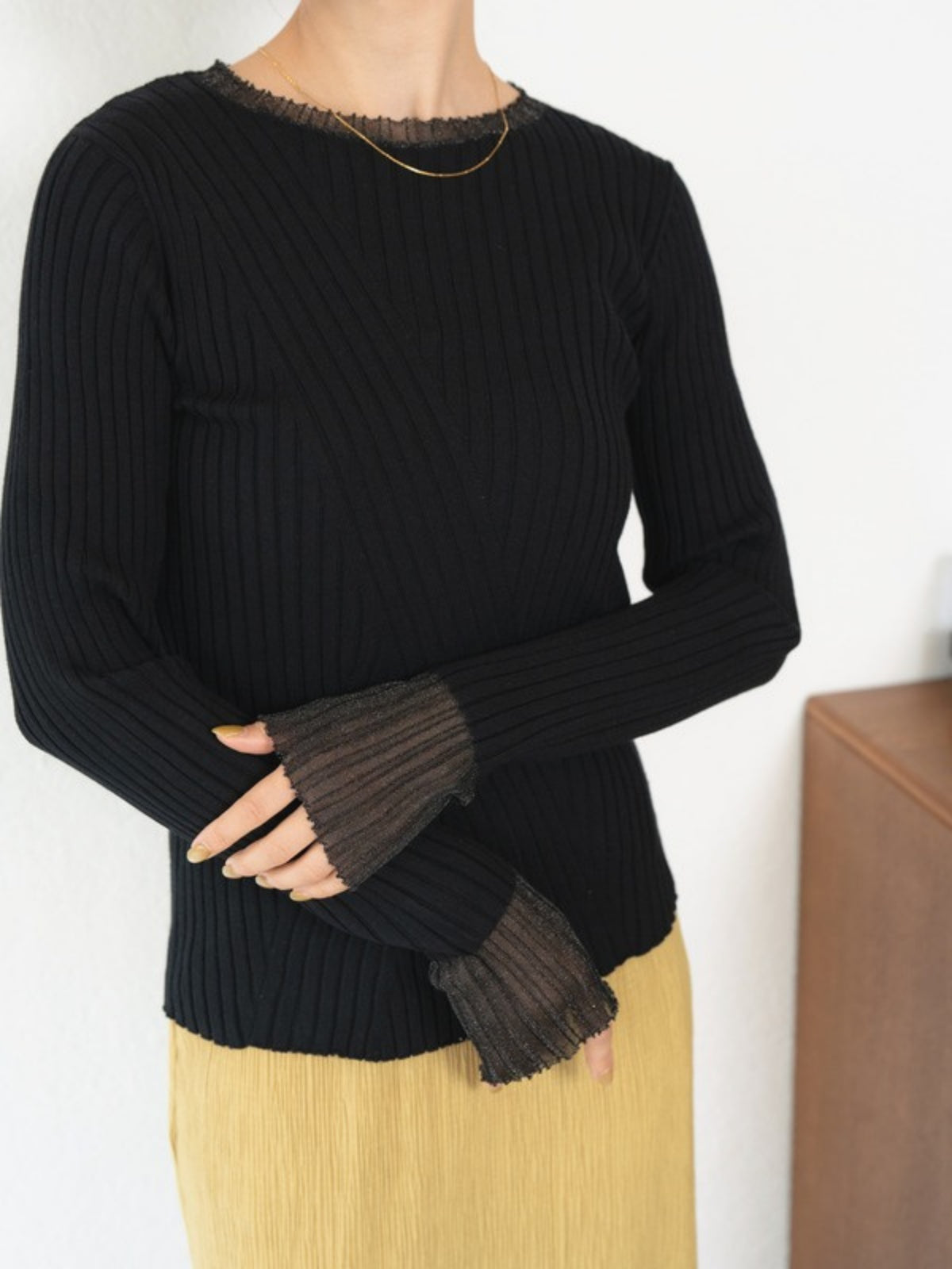 DOCKING RIB KNIT Black