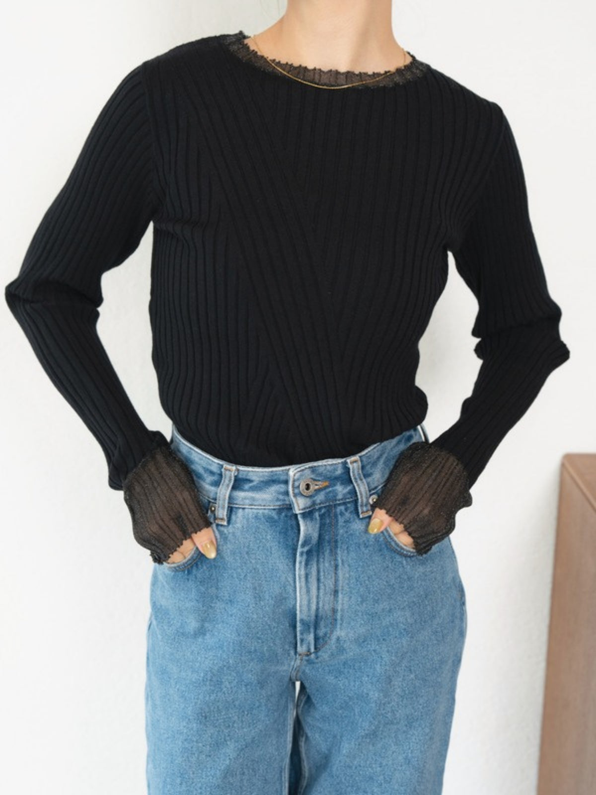 DOCKING RIB KNIT Black