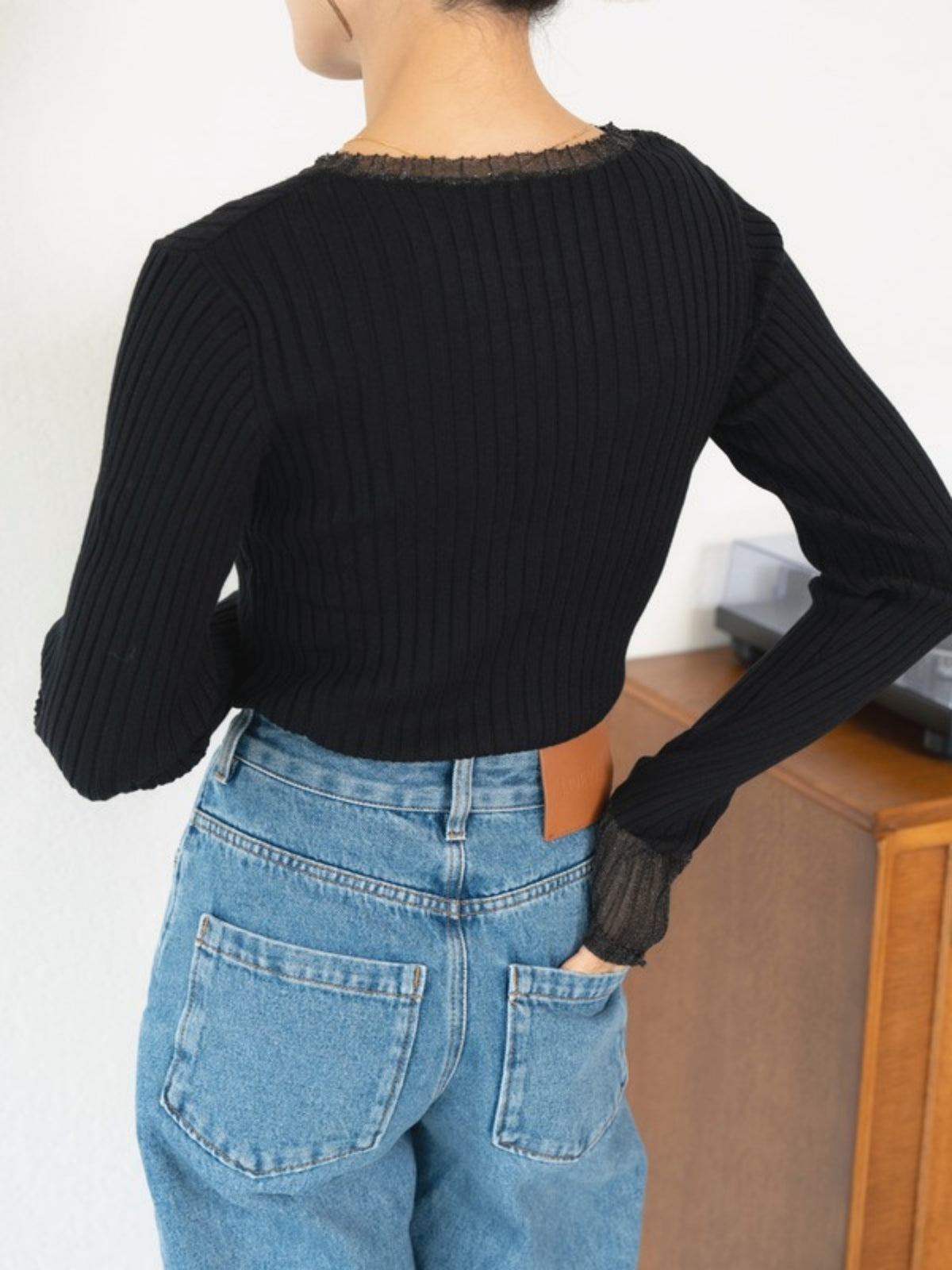 DOCKING RIB KNIT Black