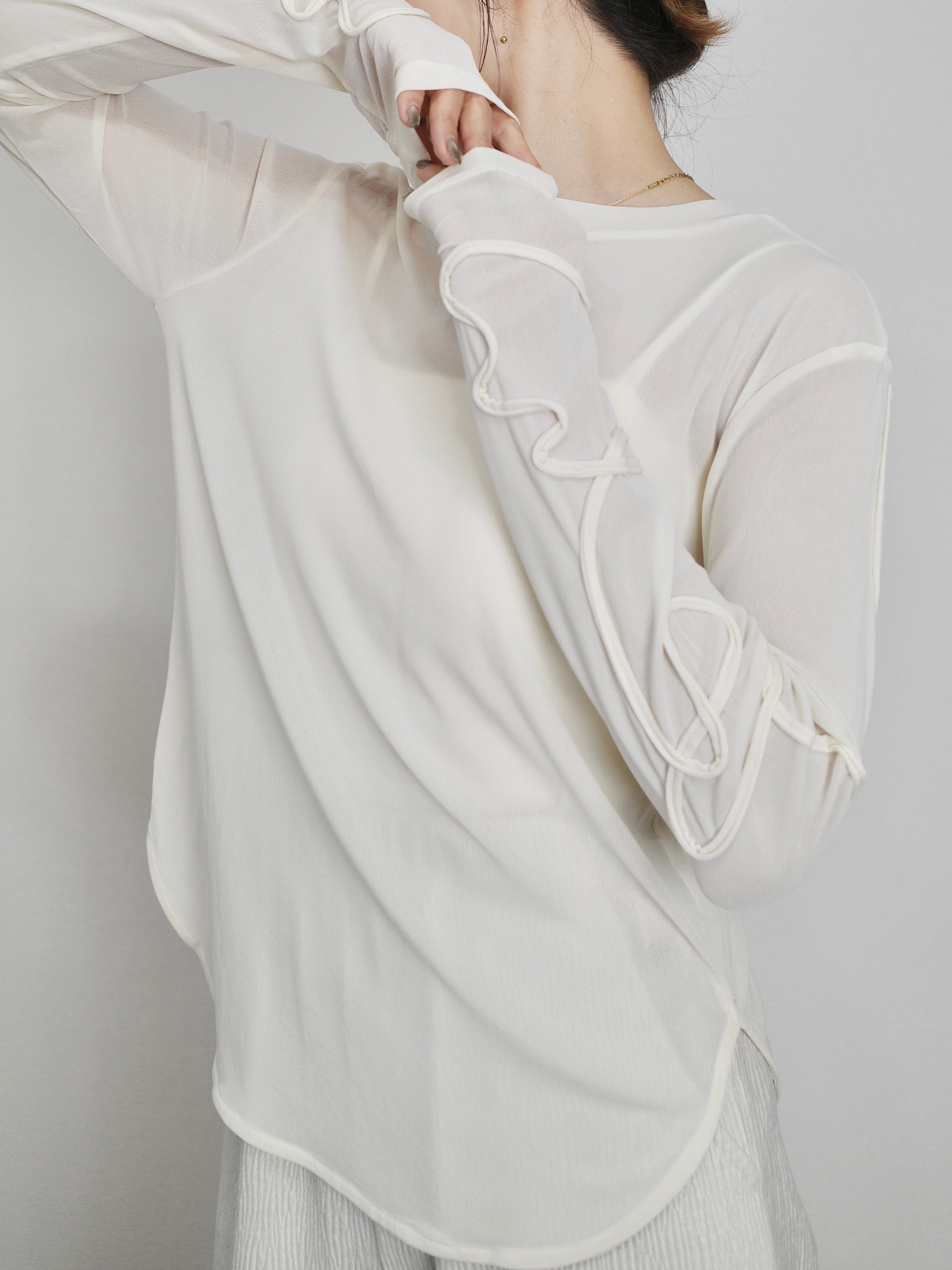 2WAY SHEER STITCH TOPS